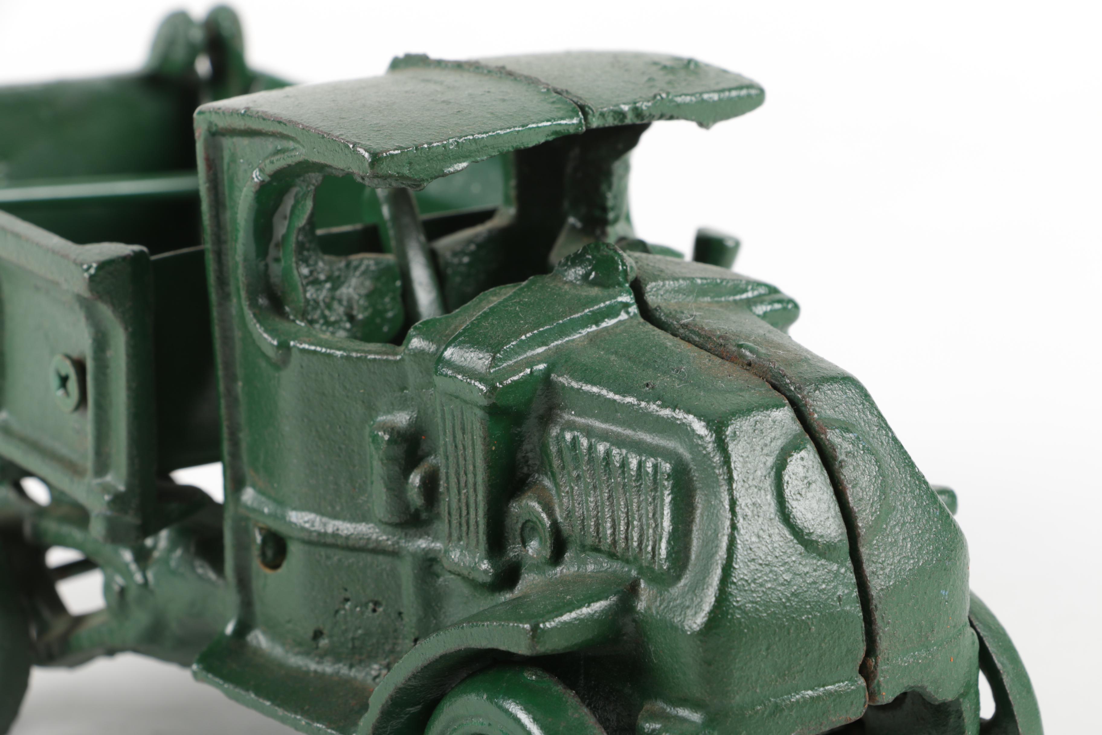 1930s Cast Iron Tractor and Dump Truck