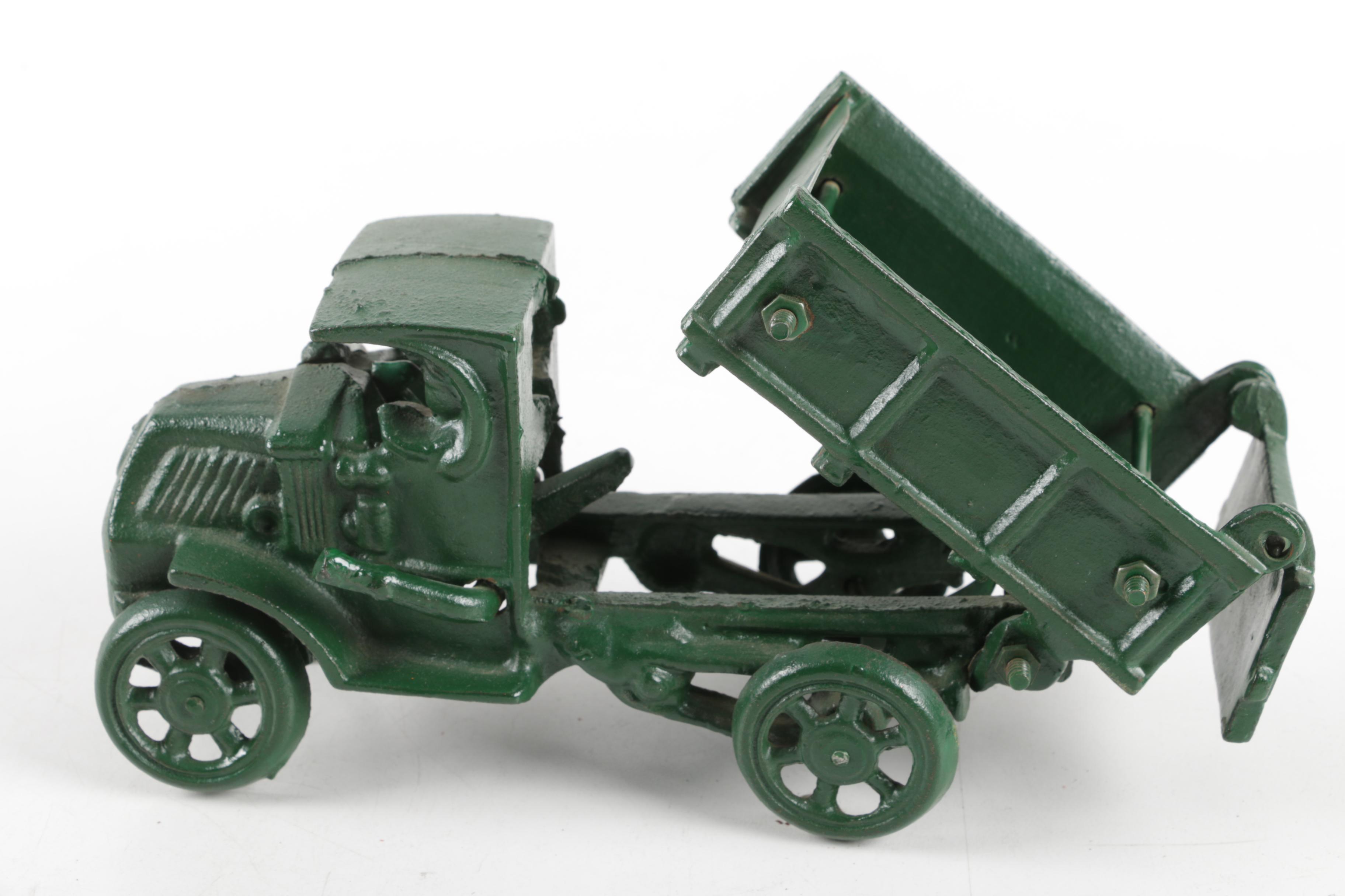 1930s Cast Iron Tractor and Dump Truck
