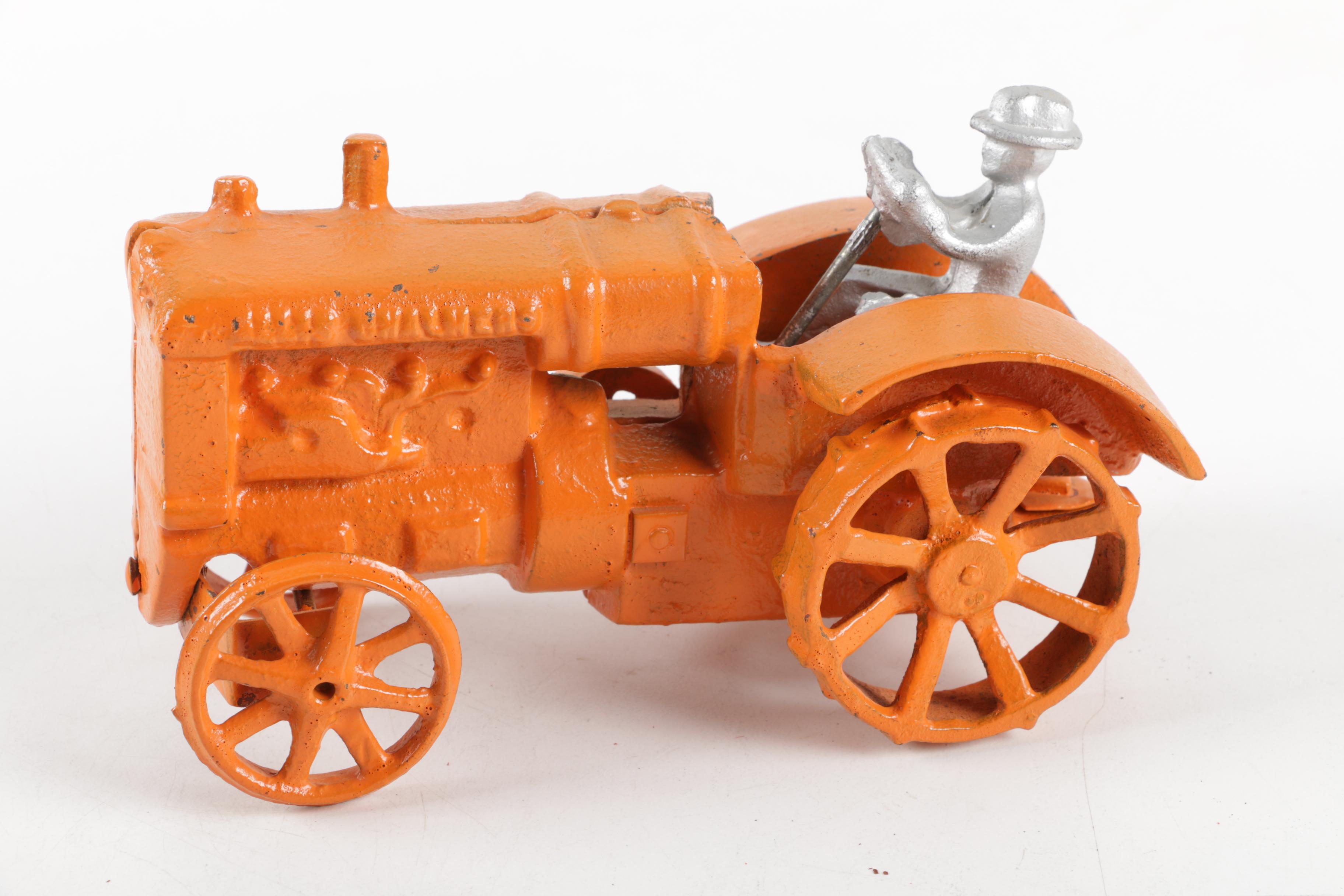 1930s Cast Iron Tractor and Dump Truck