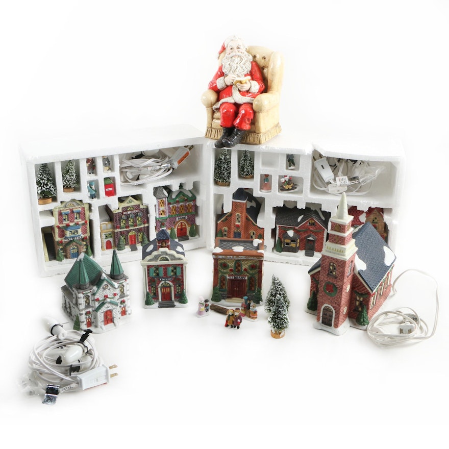 1995 Trim A Home Porcelain Christmas Village Buildings