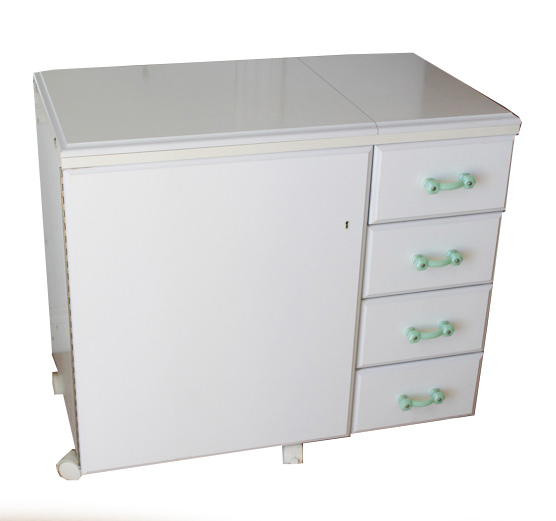 White Laminate Sewing Machine Table