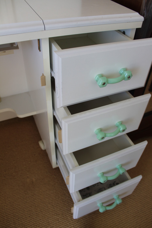 White Laminate Sewing Machine Table