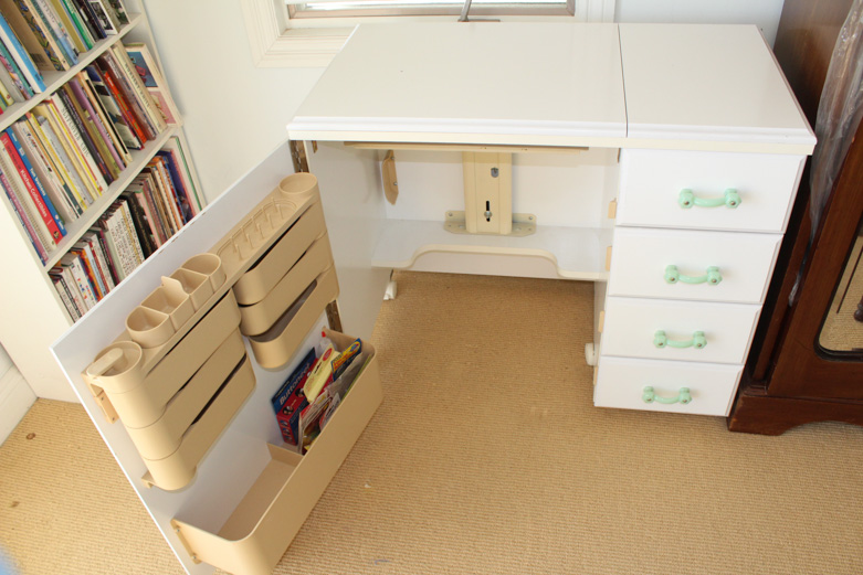 White Laminate Sewing Machine Table