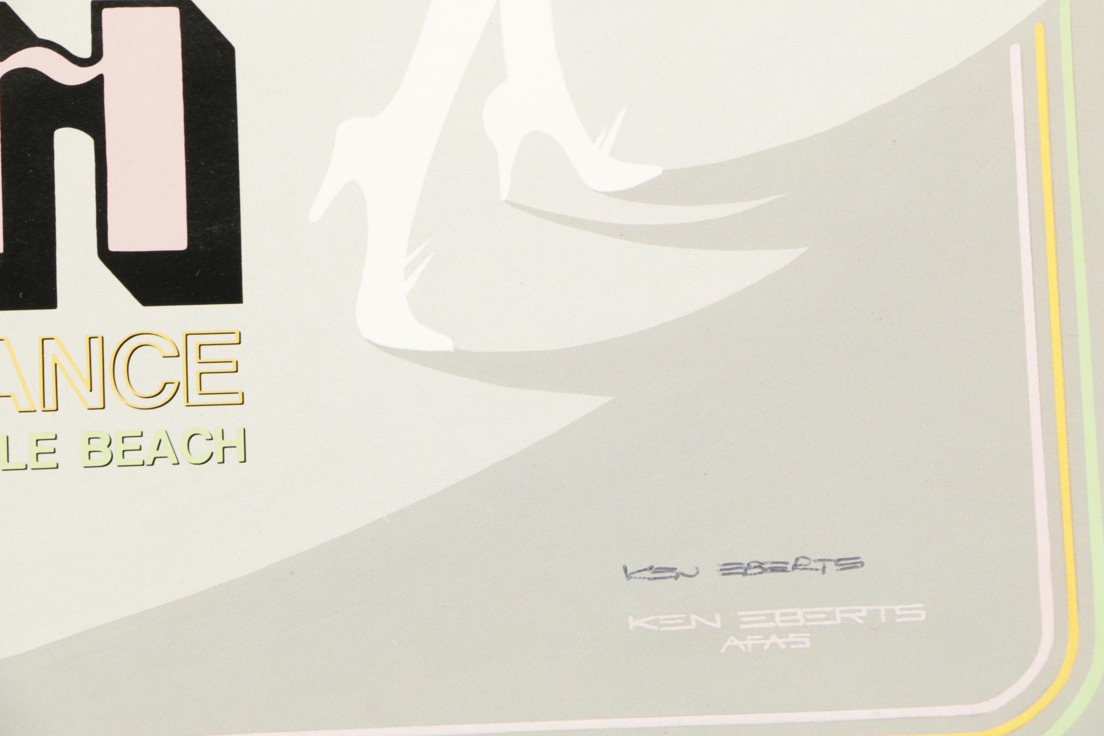 Six Offset Lithograph Print Posters of Various Auto Races or Cars