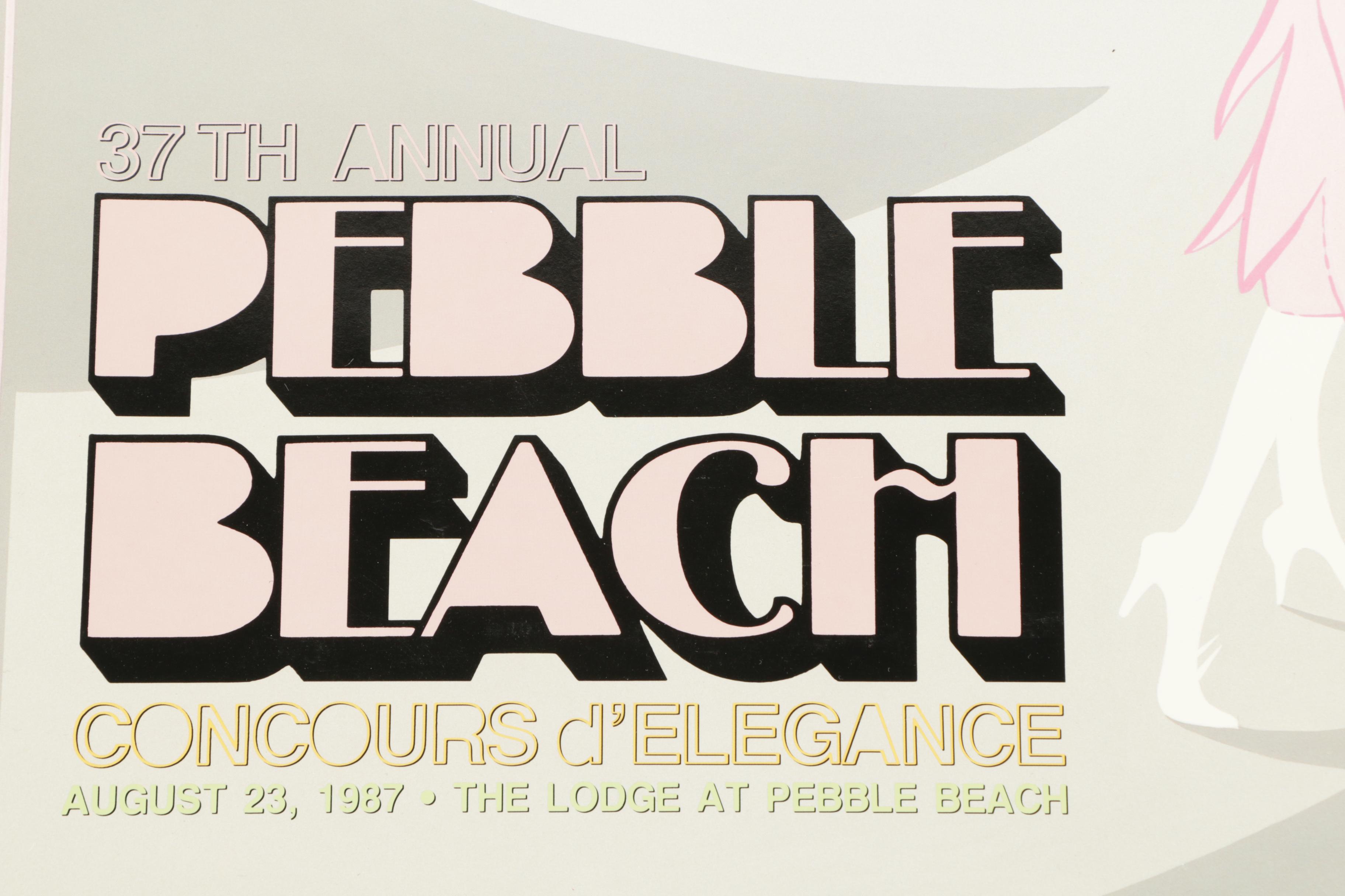 Six Offset Lithograph Print Posters of Various Auto Races or Cars