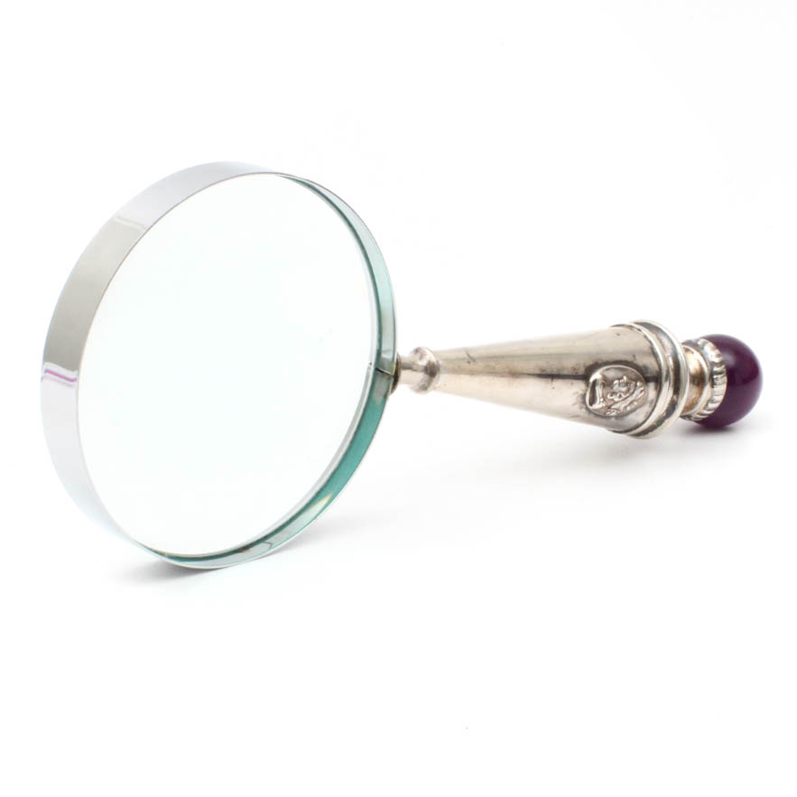 Sterling Silver Magnifying Glass with Synthetic Amethyst