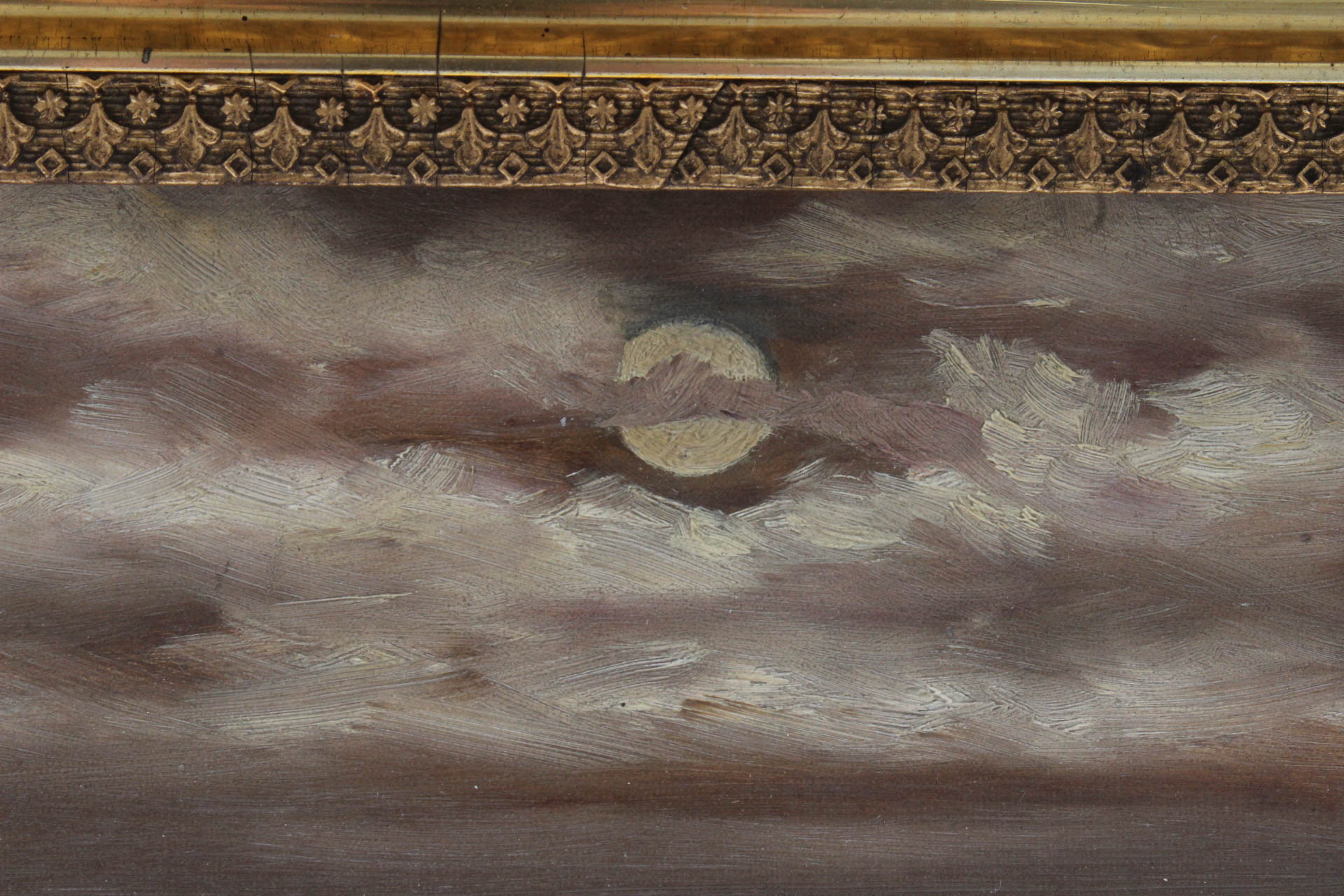 Antique Circa Late 19th Century American School Seascape Oil on Canvas