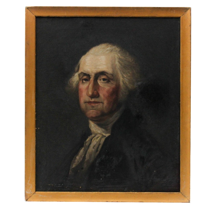 Antique Portrait of George Washington Oil Painting on Canvas