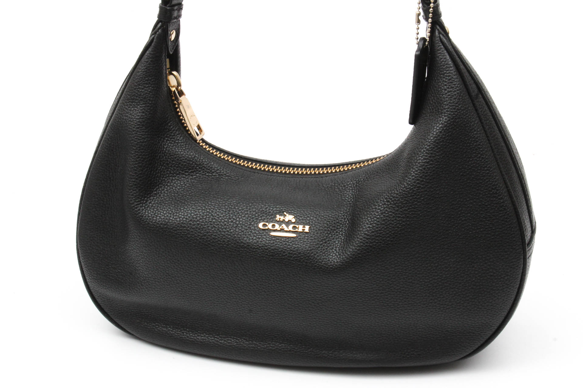 Coach Harley East West Black Leather Hobo Handbag
