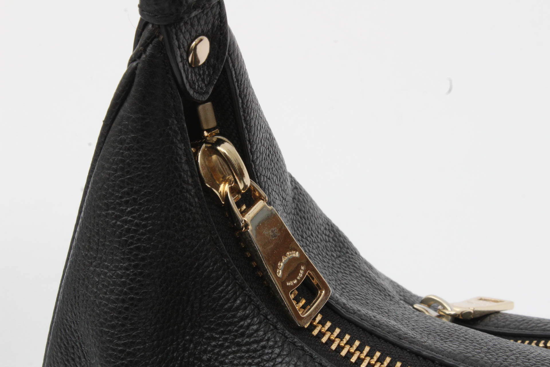 Coach Harley East West Black Leather Hobo Handbag