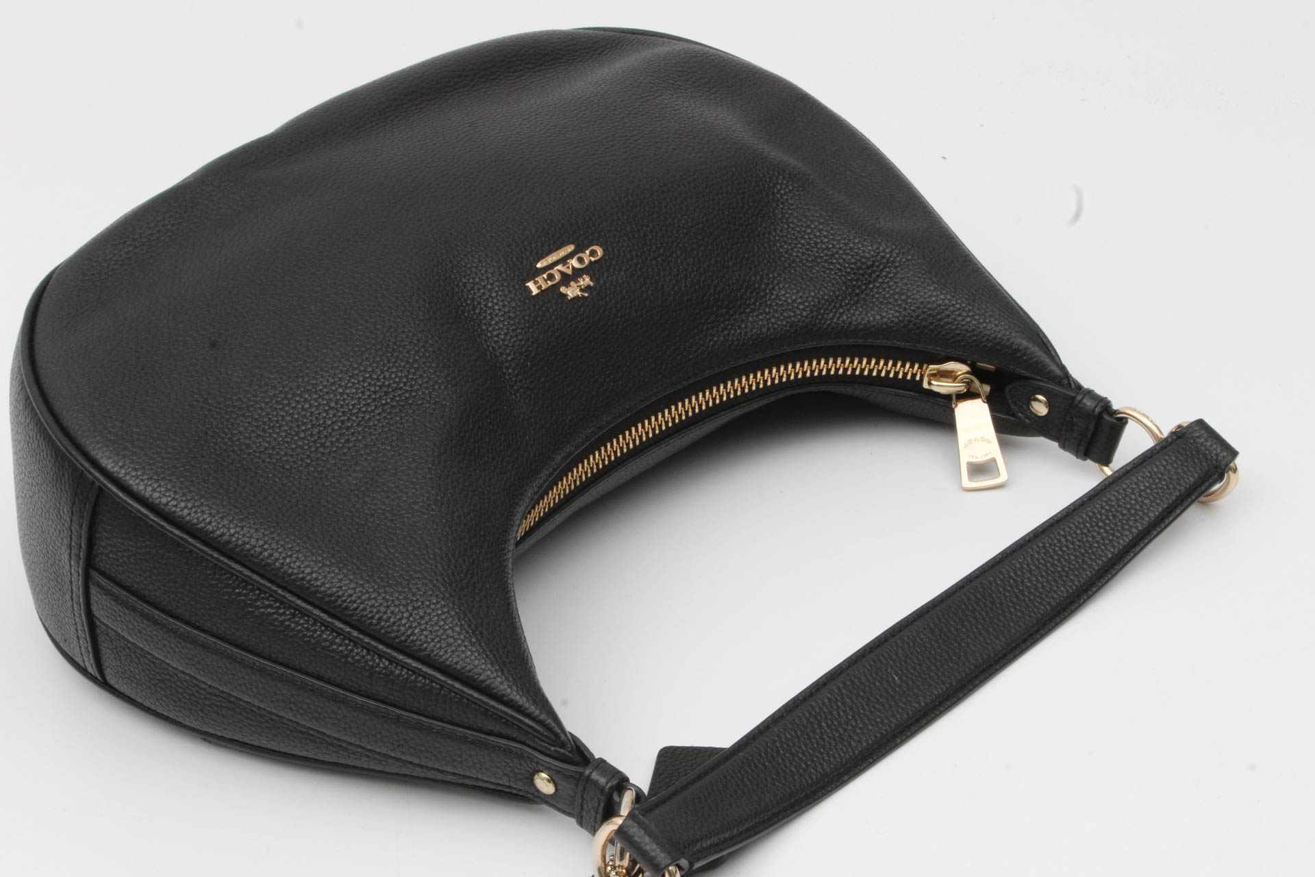 Coach Harley East West Black Leather Hobo Handbag