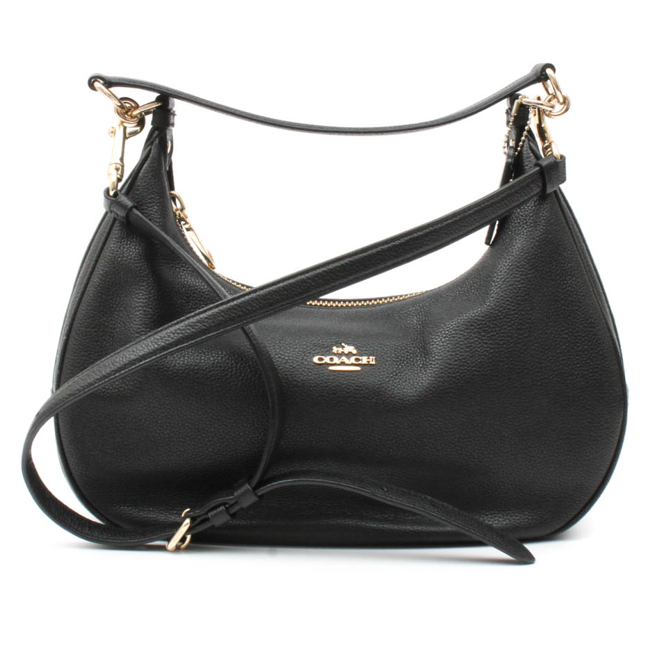 Coach Harley East West Black Leather Hobo Handbag