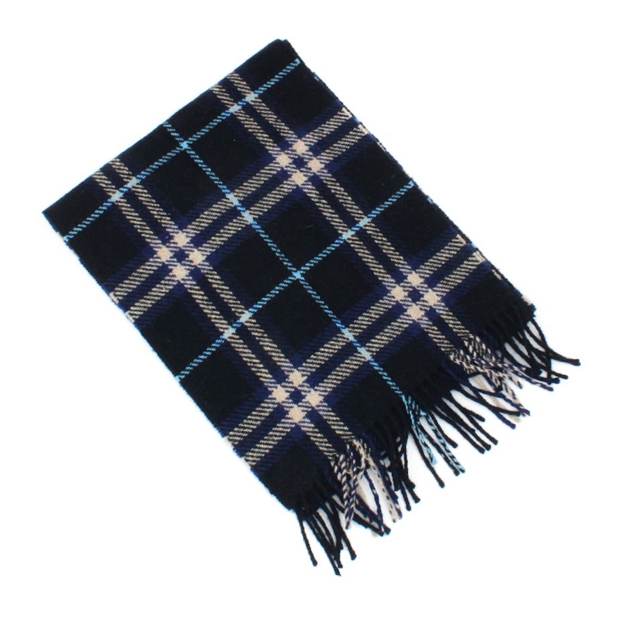 Burberry London Cashmere and Wool Plaid Scarf