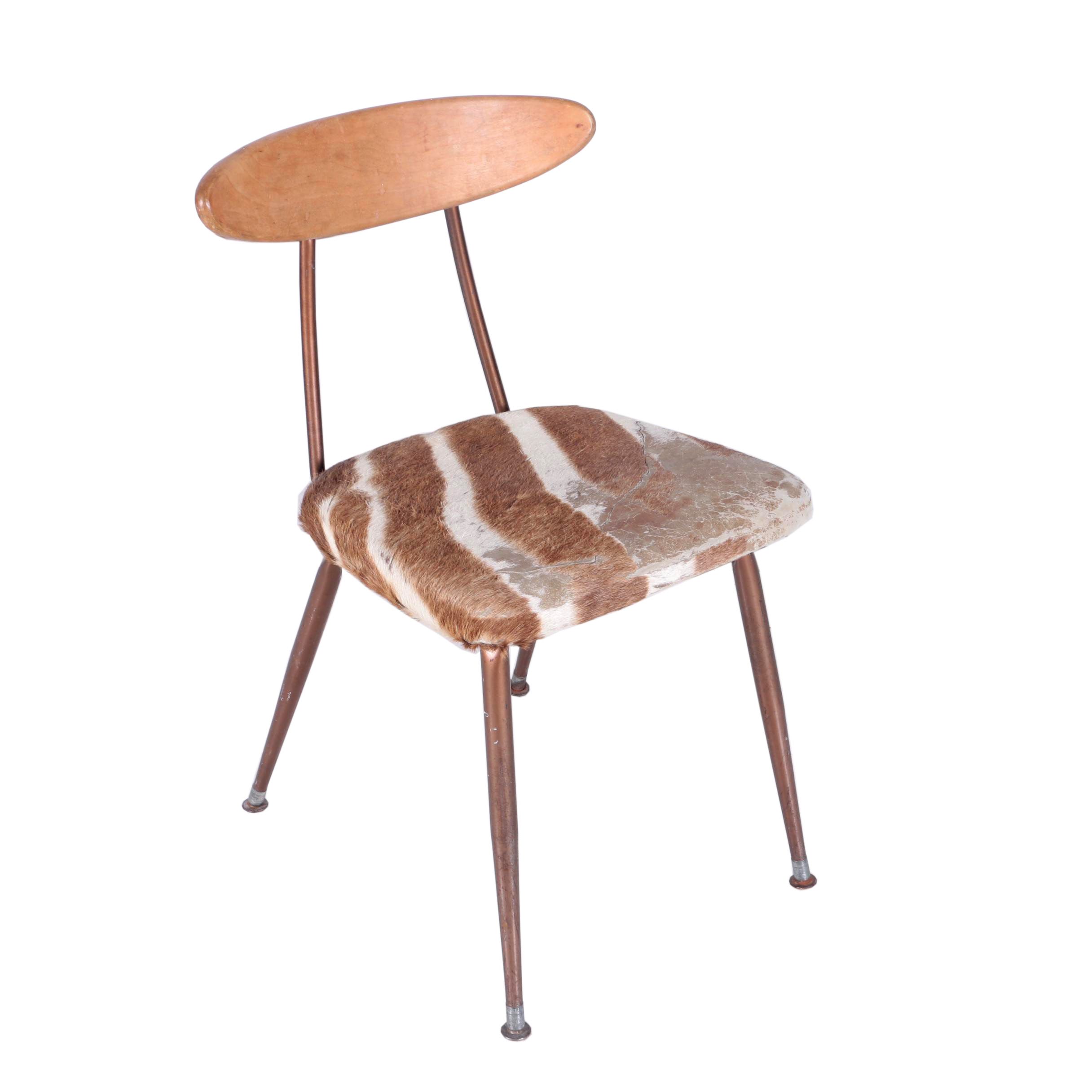 Danish Modern Style Side Chairs with Hide Seats