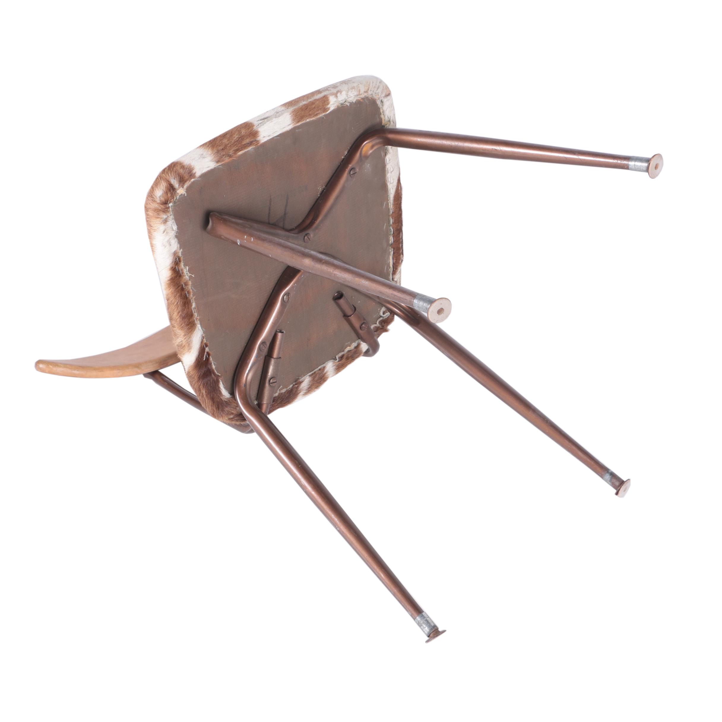 Danish Modern Style Side Chairs with Hide Seats