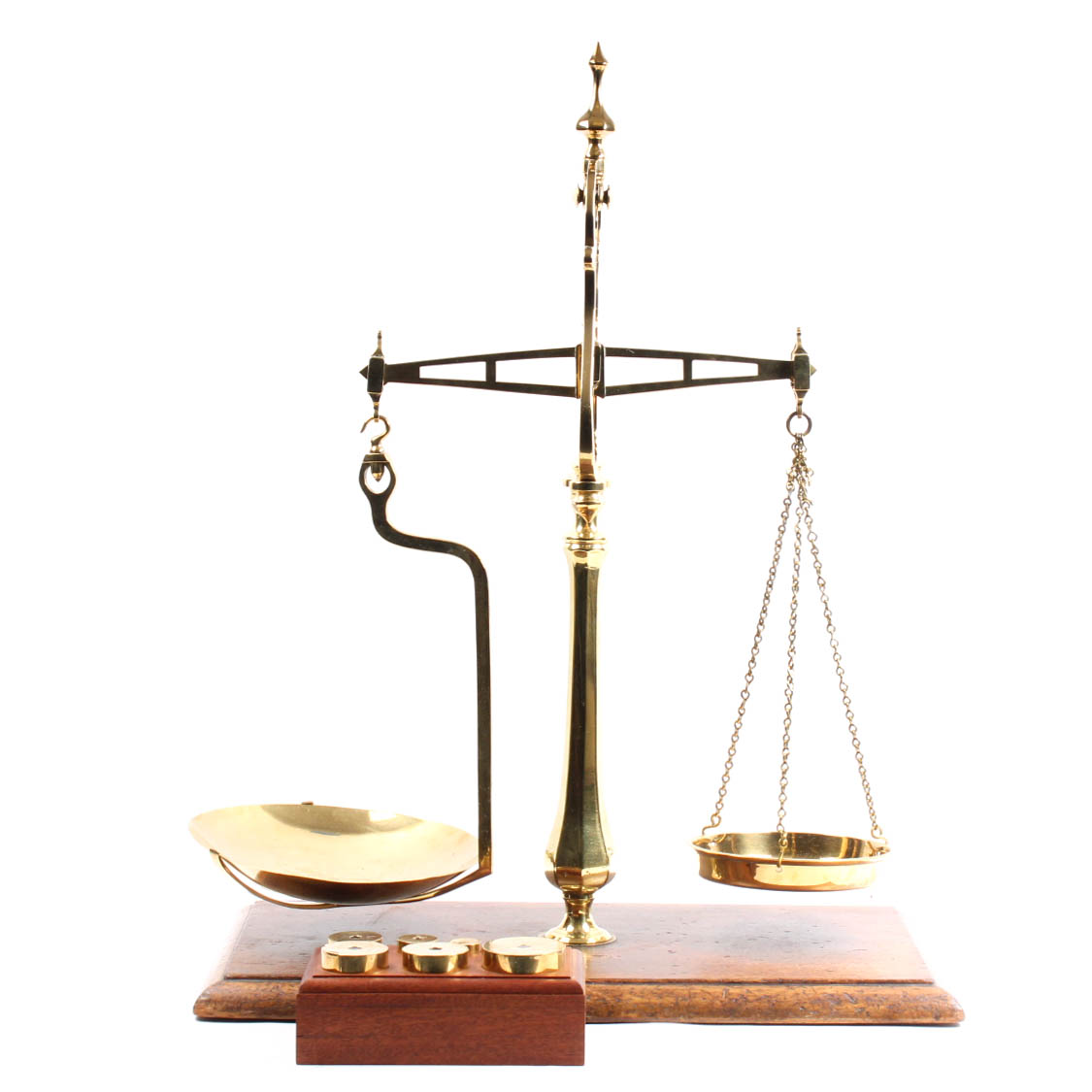 Vintage English Brass Scale and Weights