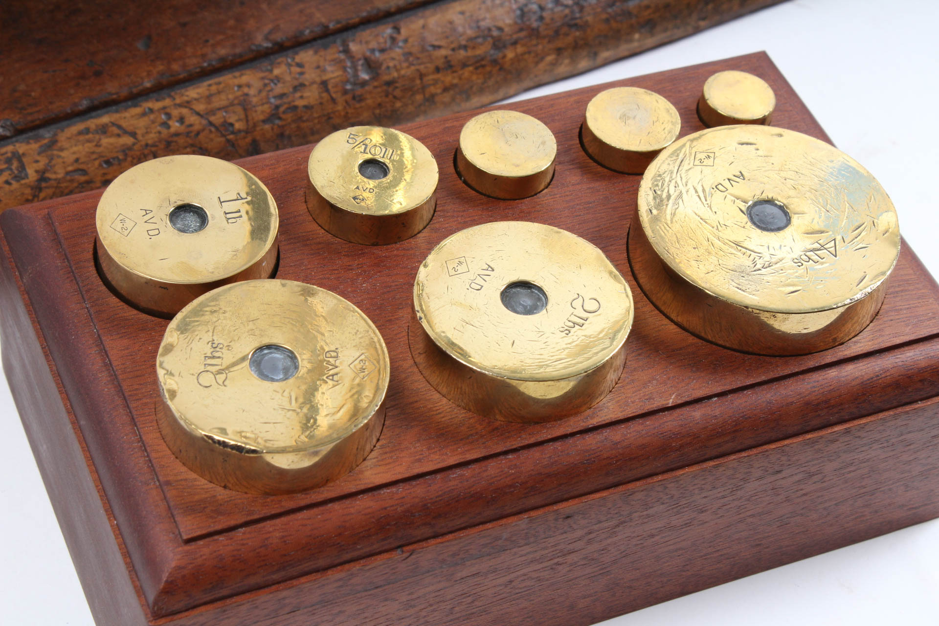 Vintage English Brass Scale and Weights