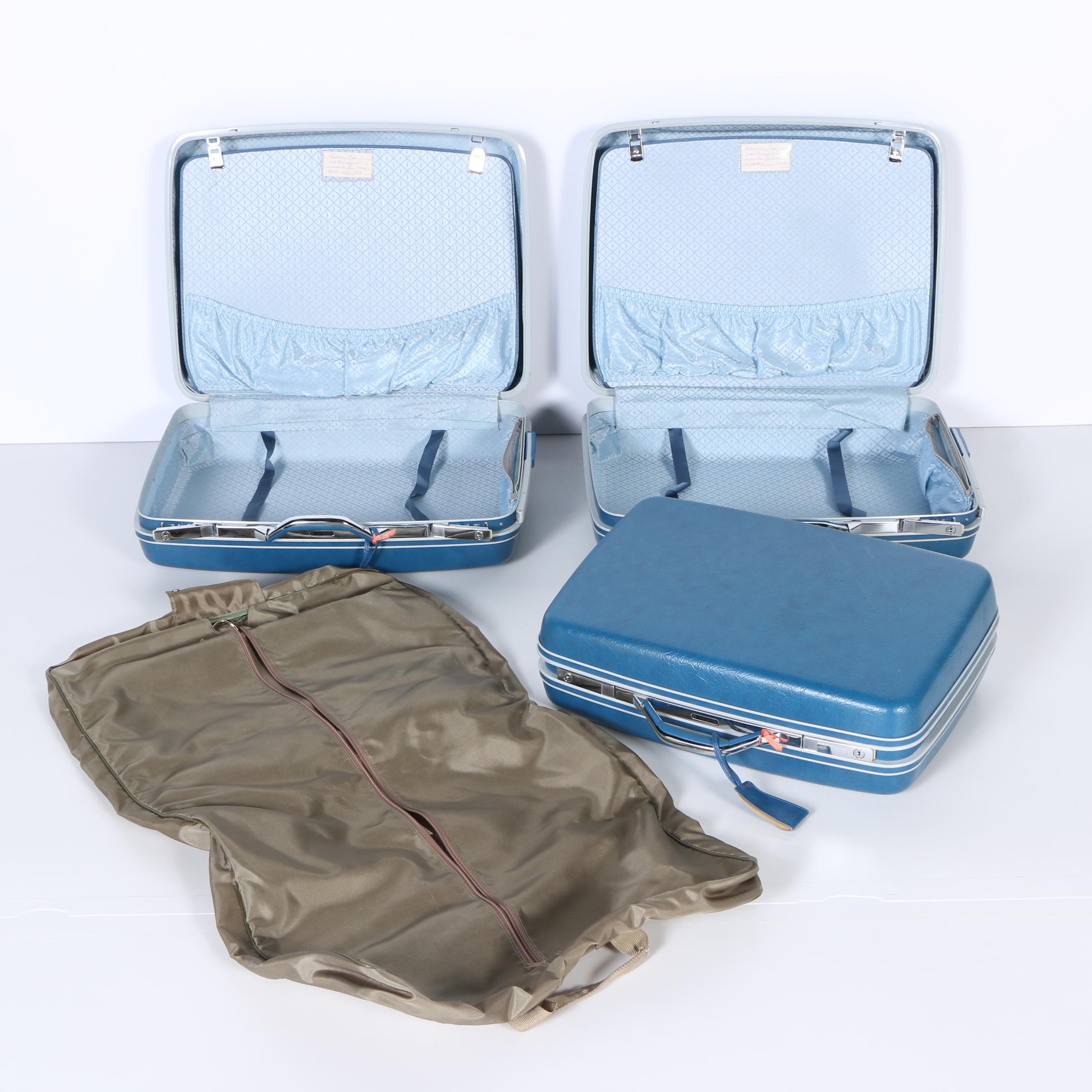 Vintage Samsonite Three-Piece Luggage Set