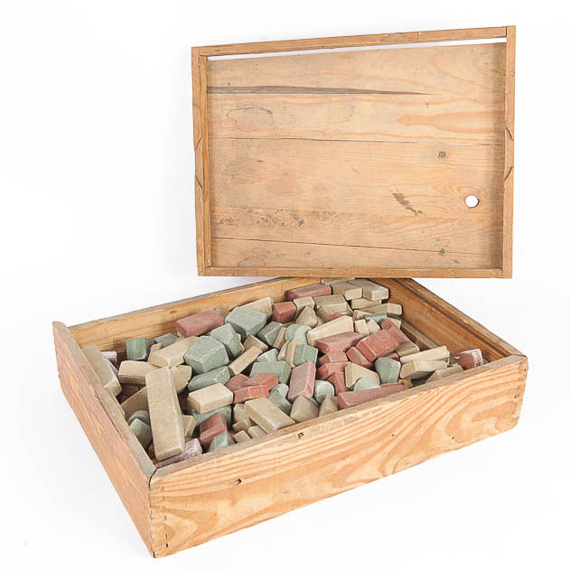 Vintage Stone Toy Blocks