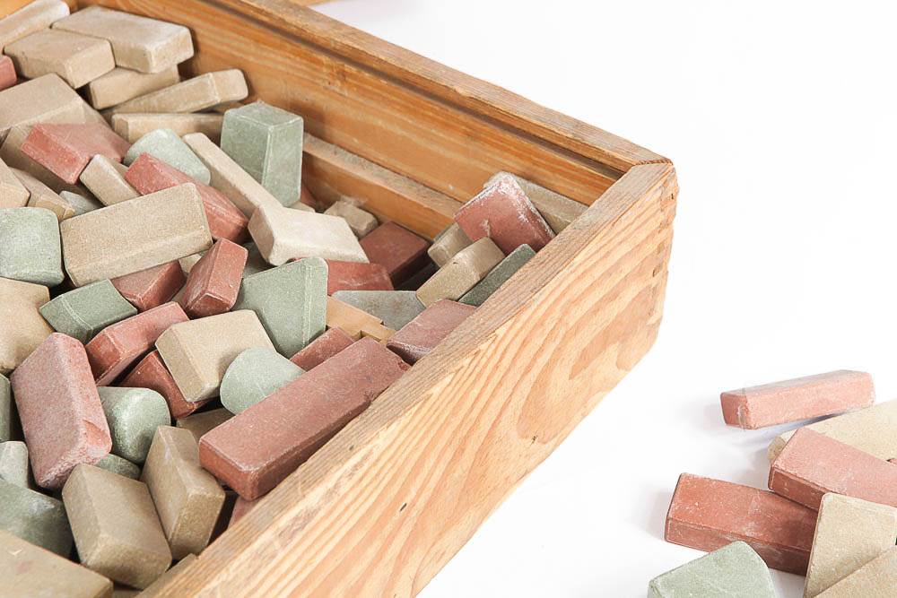 Vintage Stone Toy Blocks