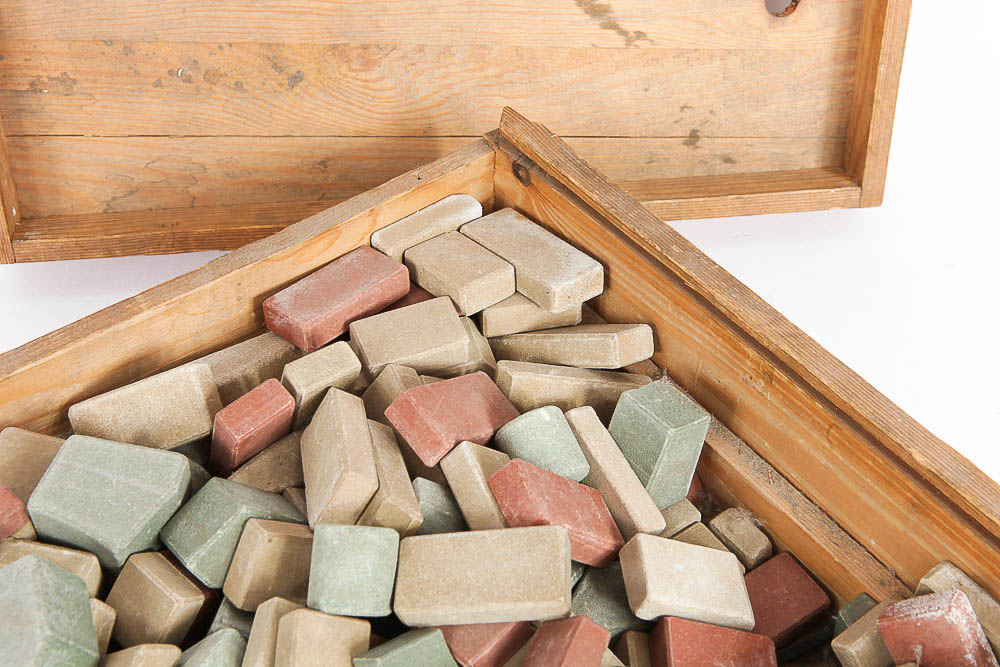 Vintage Stone Toy Blocks