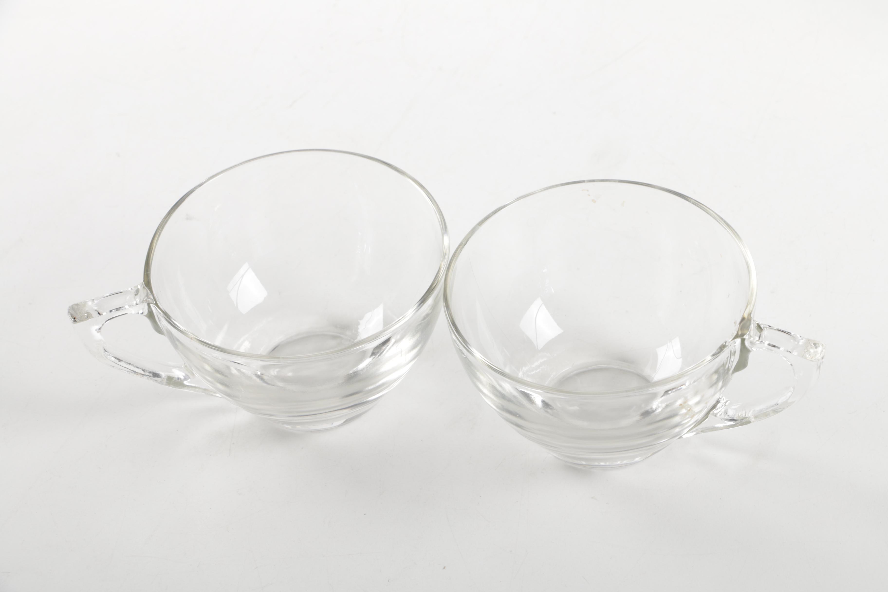 Clear Glass Punch Bowl Set