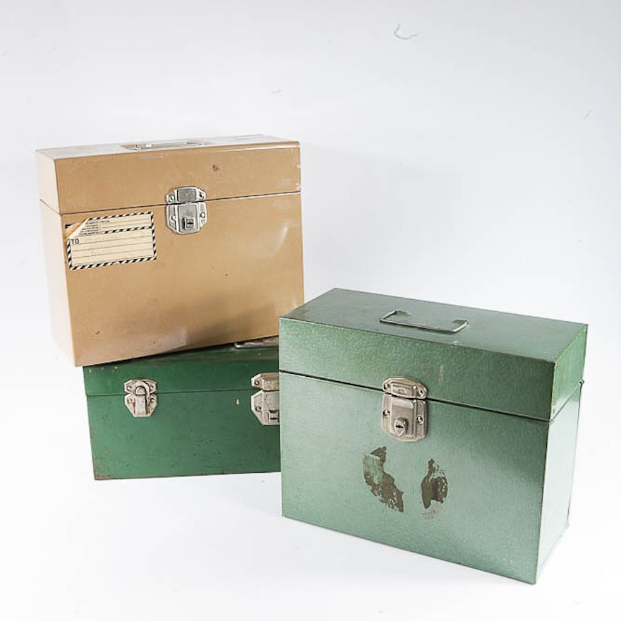 Vintage Steel File Boxes