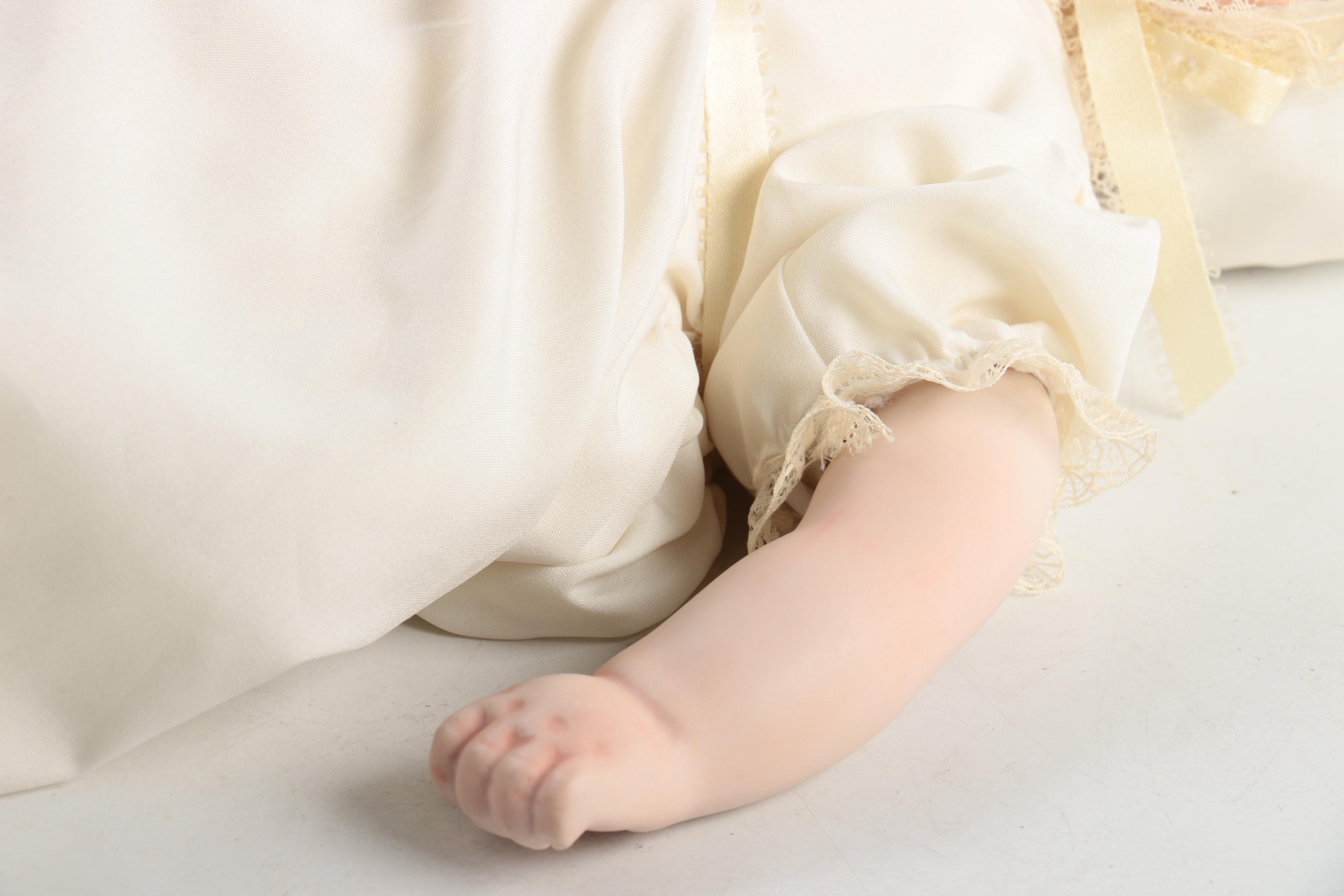 Vintage Hand-Painted Bisque Doll by Loraine