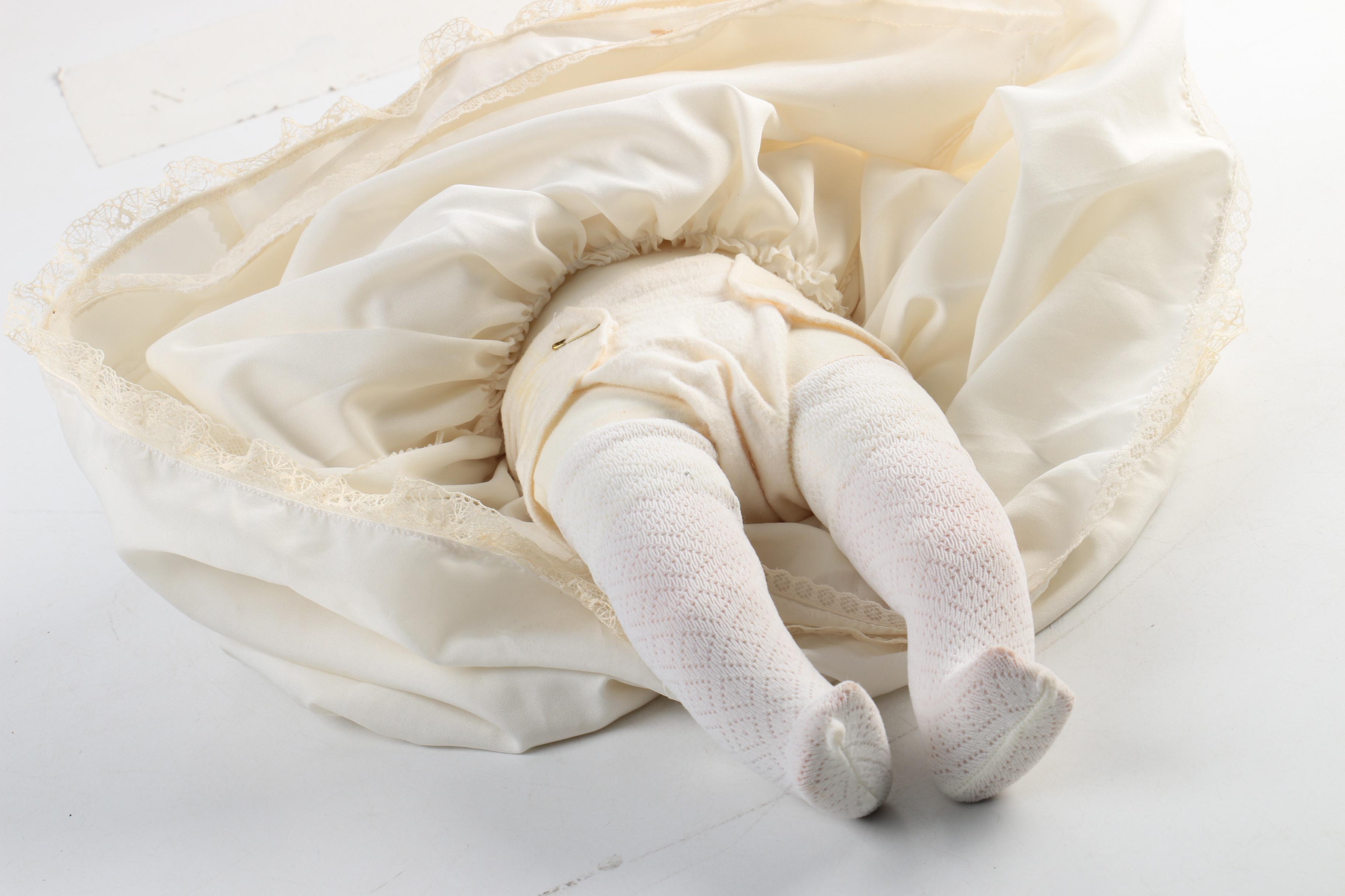 Vintage Hand-Painted Bisque Doll by Loraine