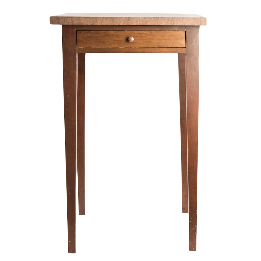 Vintage Accent Table with Marble Top