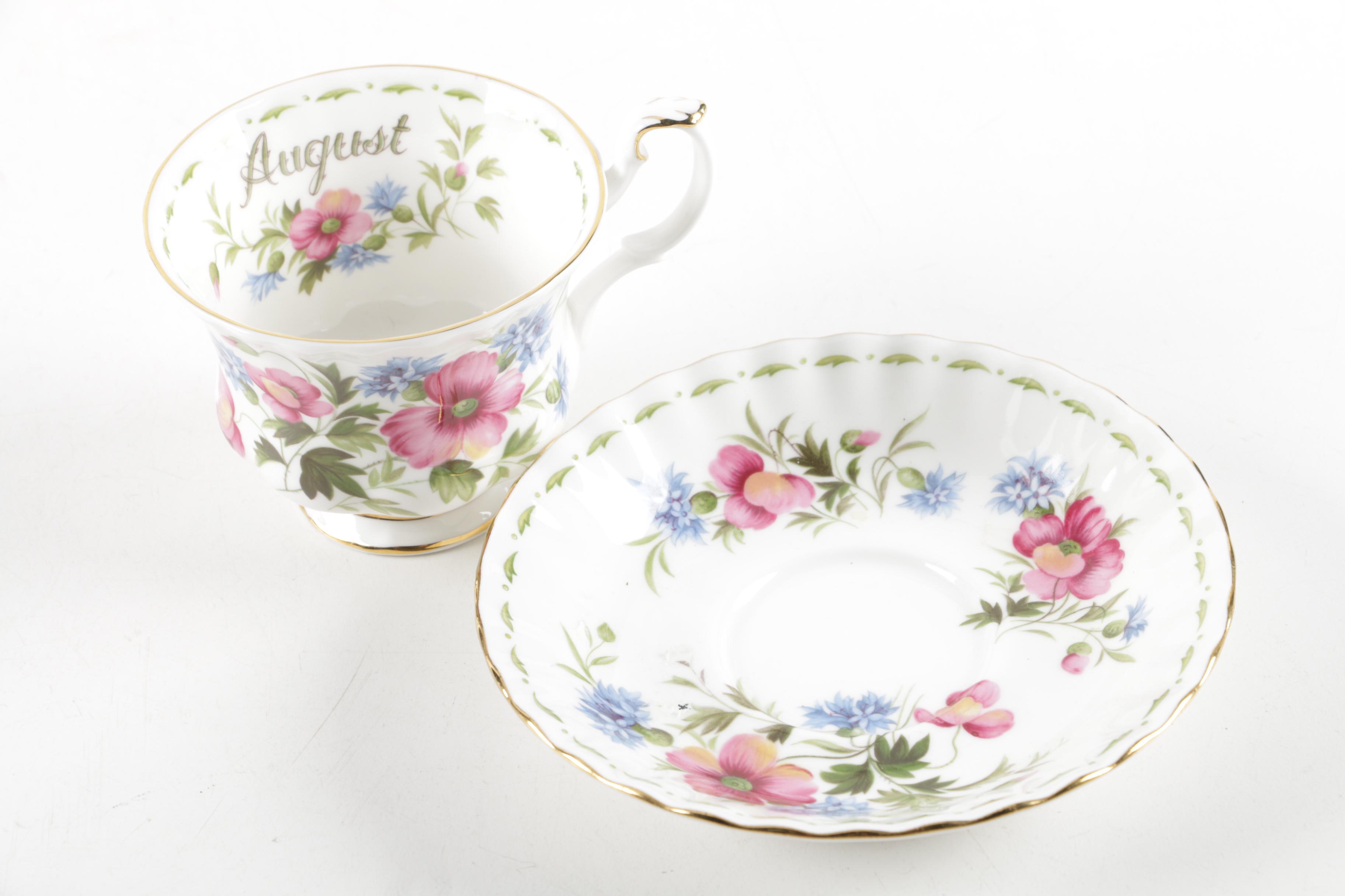 Mikasa "Holiday Ride" Trinket Box and Vintage Royal Albert Teacups