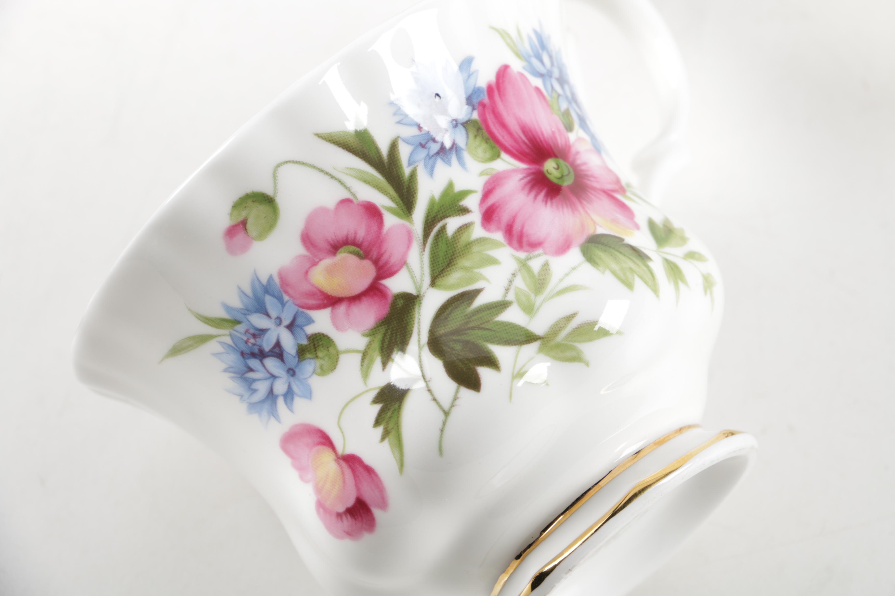 Mikasa "Holiday Ride" Trinket Box and Vintage Royal Albert Teacups