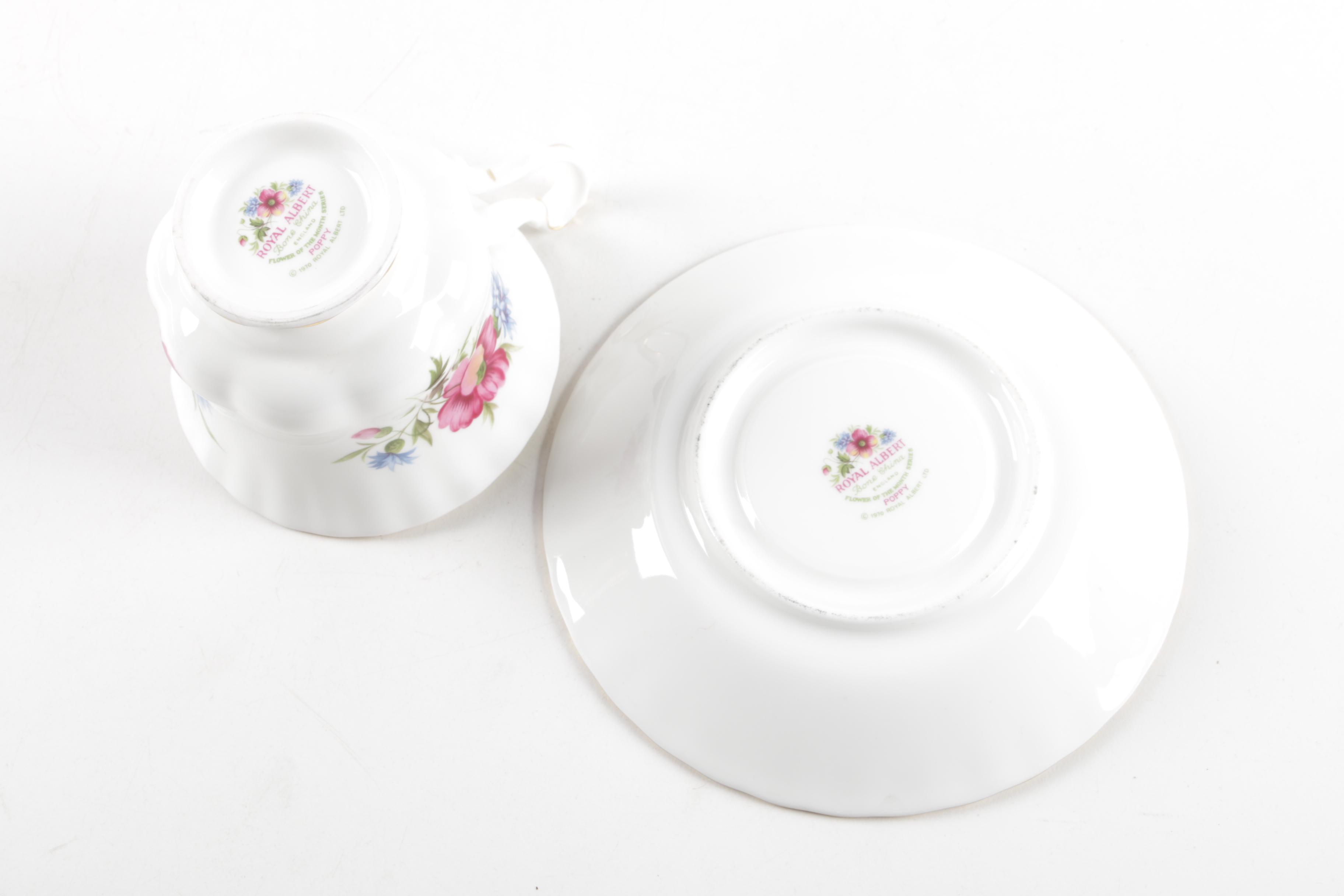 Mikasa "Holiday Ride" Trinket Box and Vintage Royal Albert Teacups