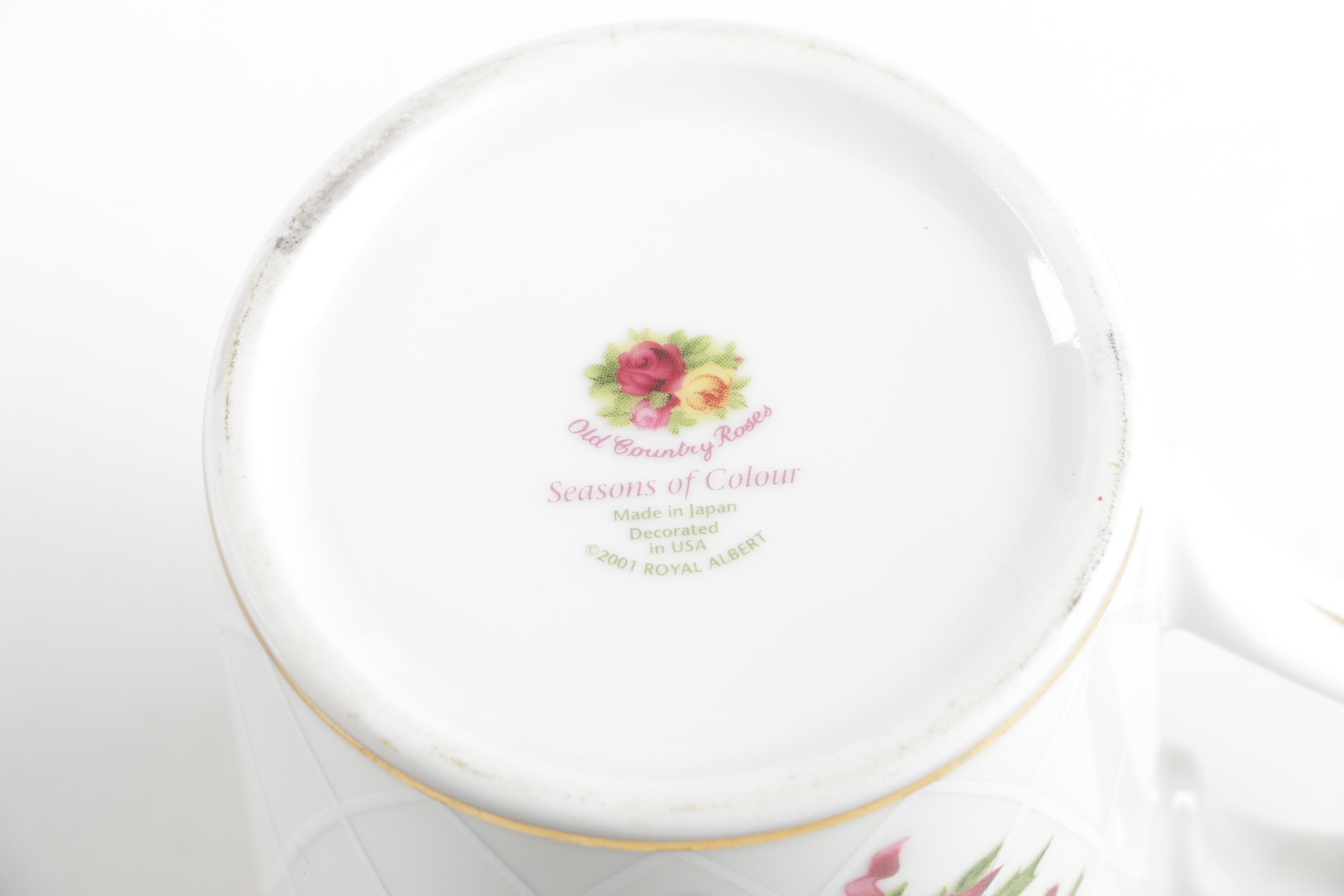 Mikasa "Holiday Ride" Trinket Box and Vintage Royal Albert Teacups