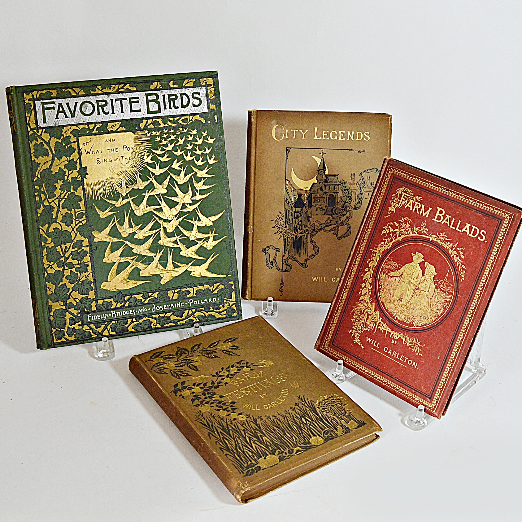 Antique Nature, Farm and City Books with Decorative Covers