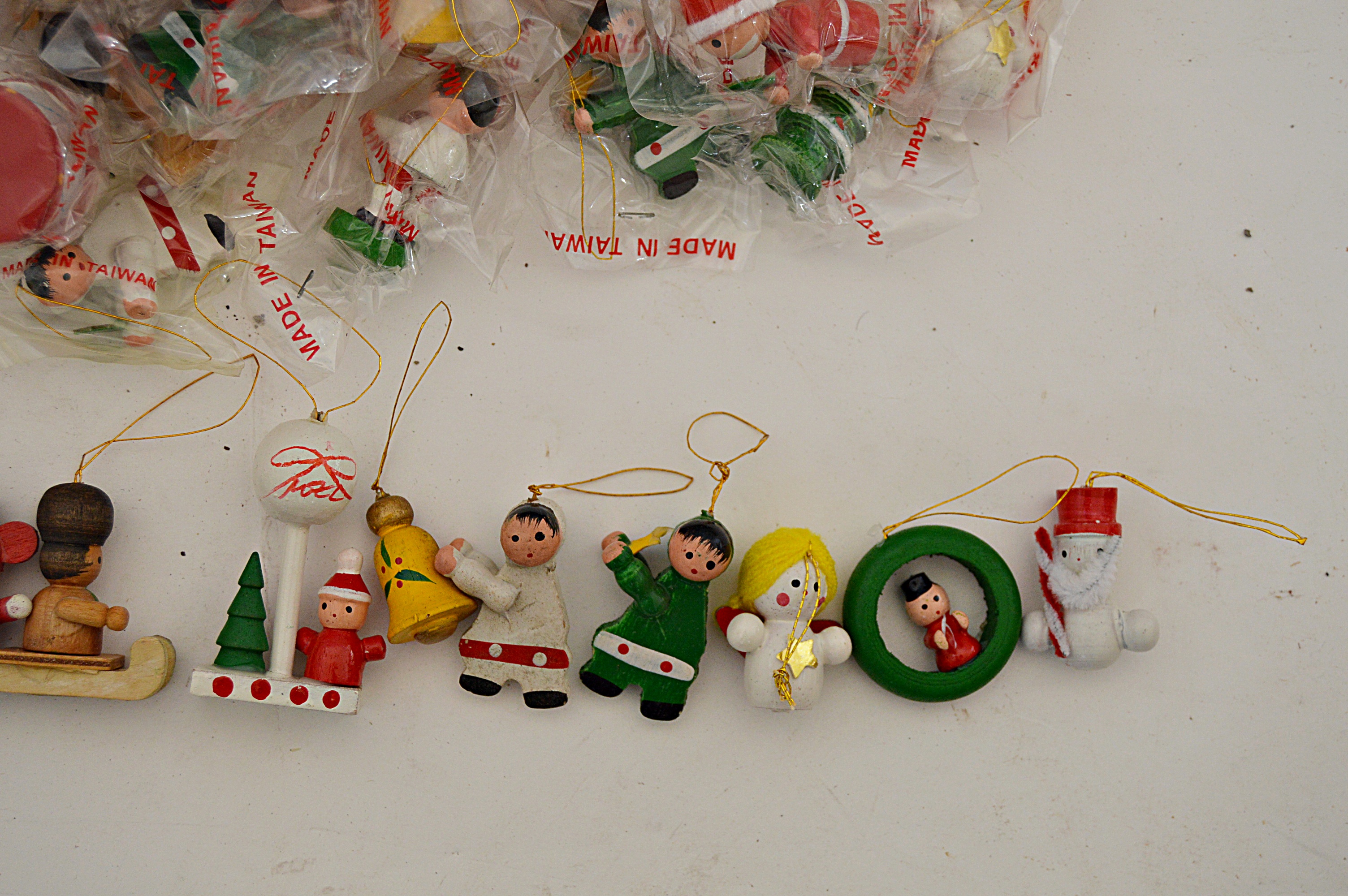 Vintage Miniature Wooden Christmas Ornaments