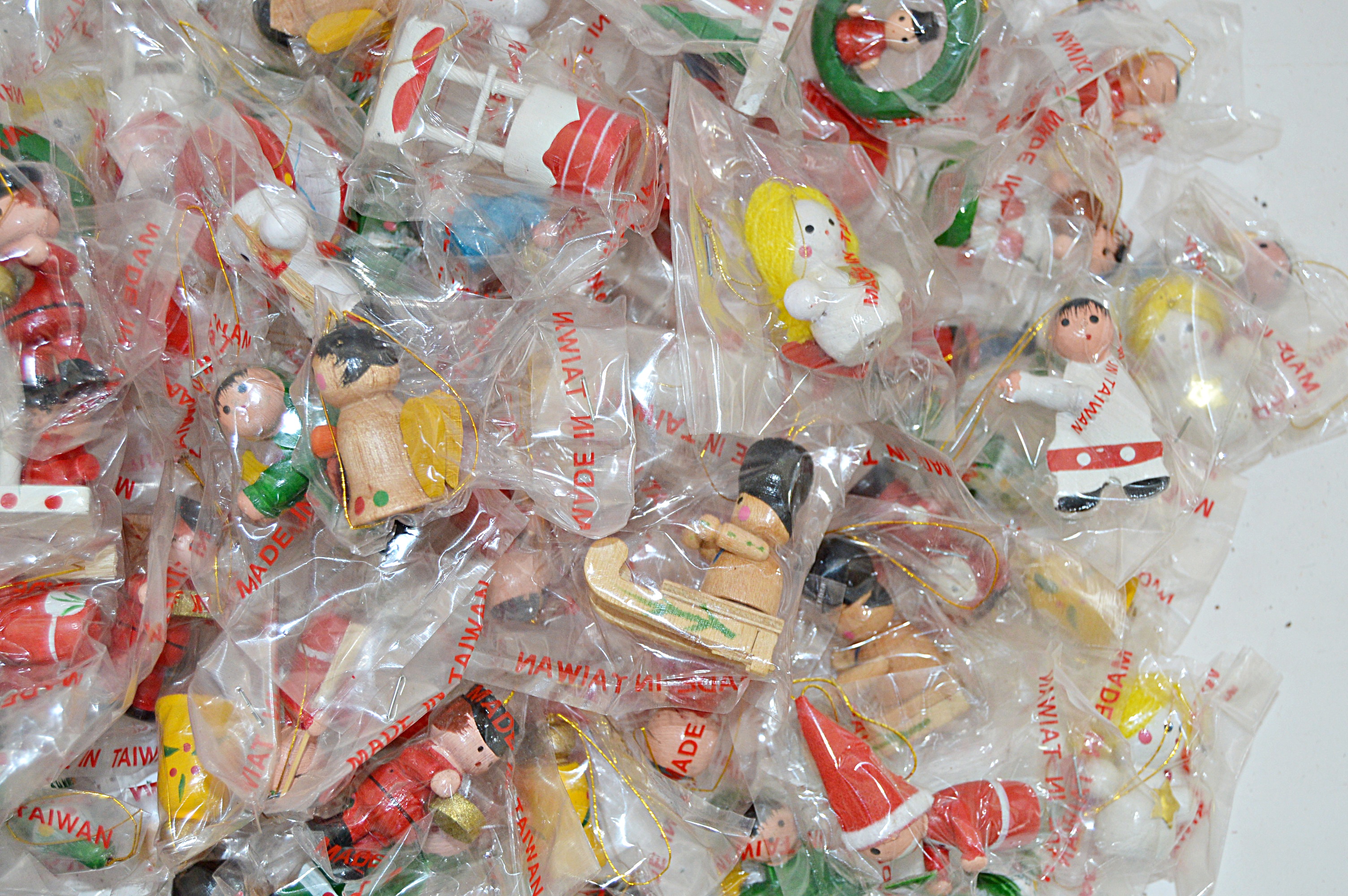 Vintage Miniature Wooden Christmas Ornaments