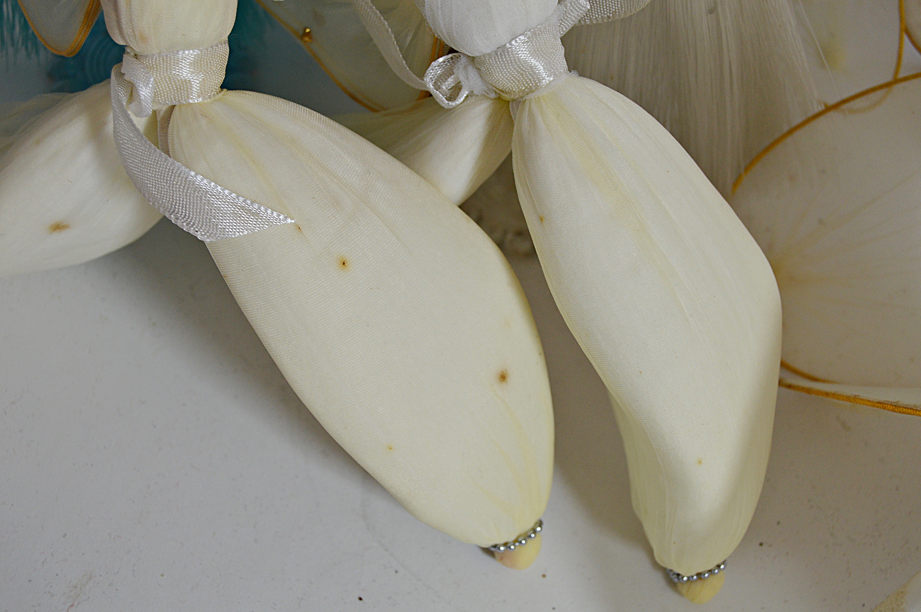 Mid Century Modern Japanese Holiday Filament and Fabric Angels