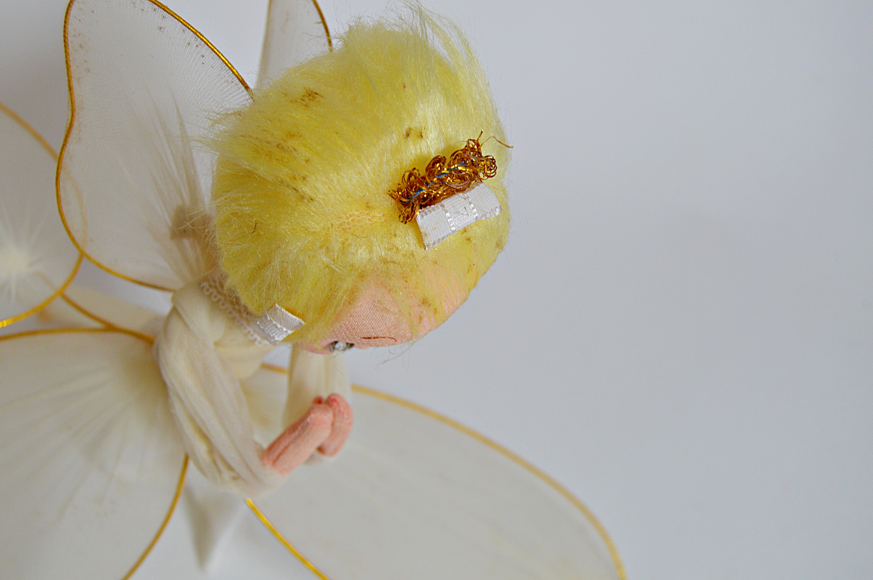 Mid Century Modern Japanese Holiday Filament and Fabric Angels