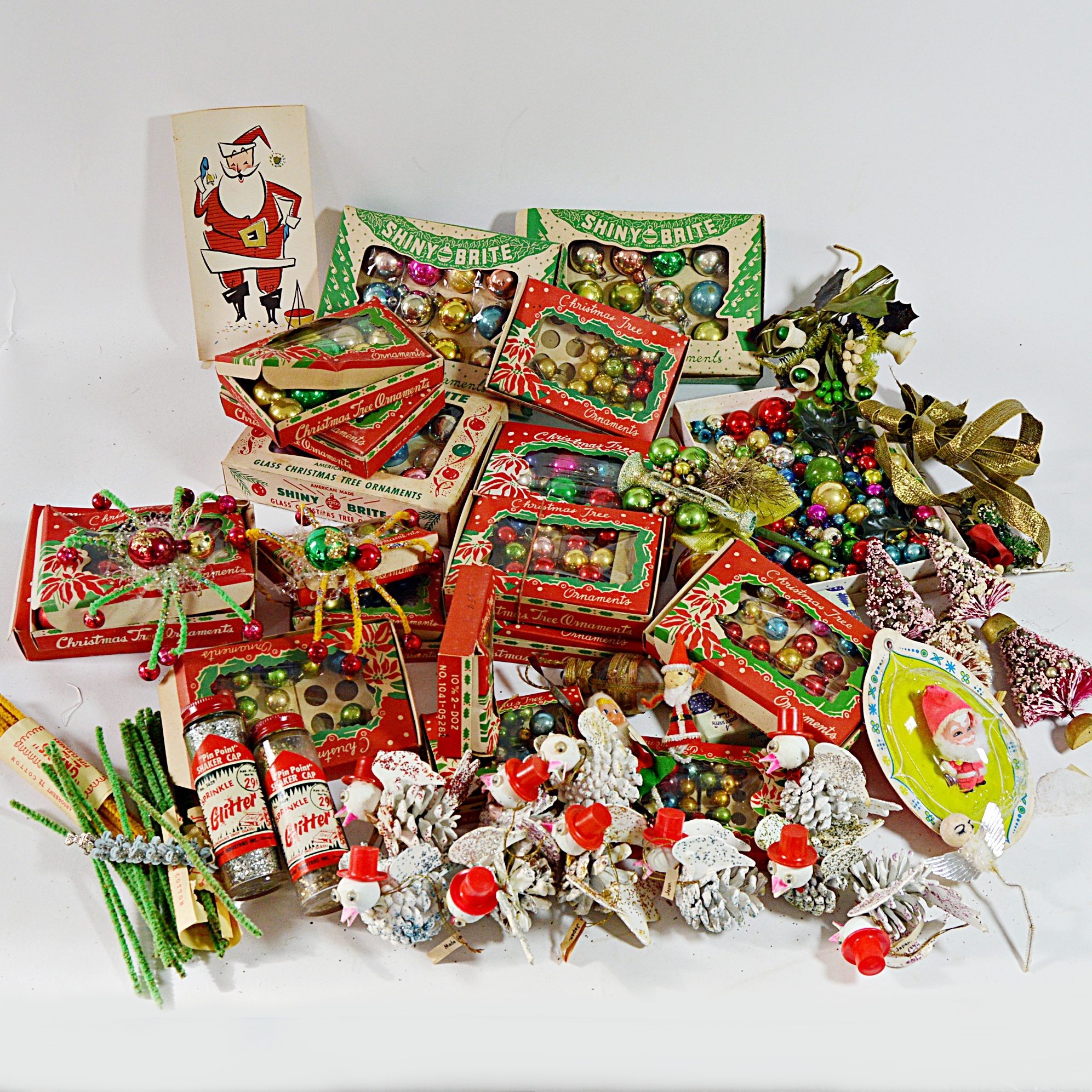 Collection of Vintage Christmas Glass Ornaments