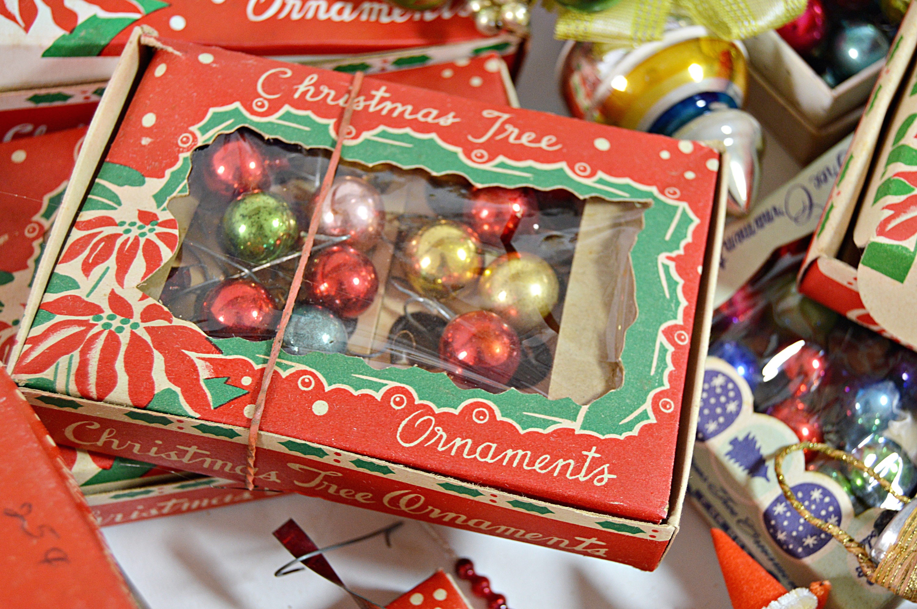 Collection of Vintage Christmas Glass Ornaments