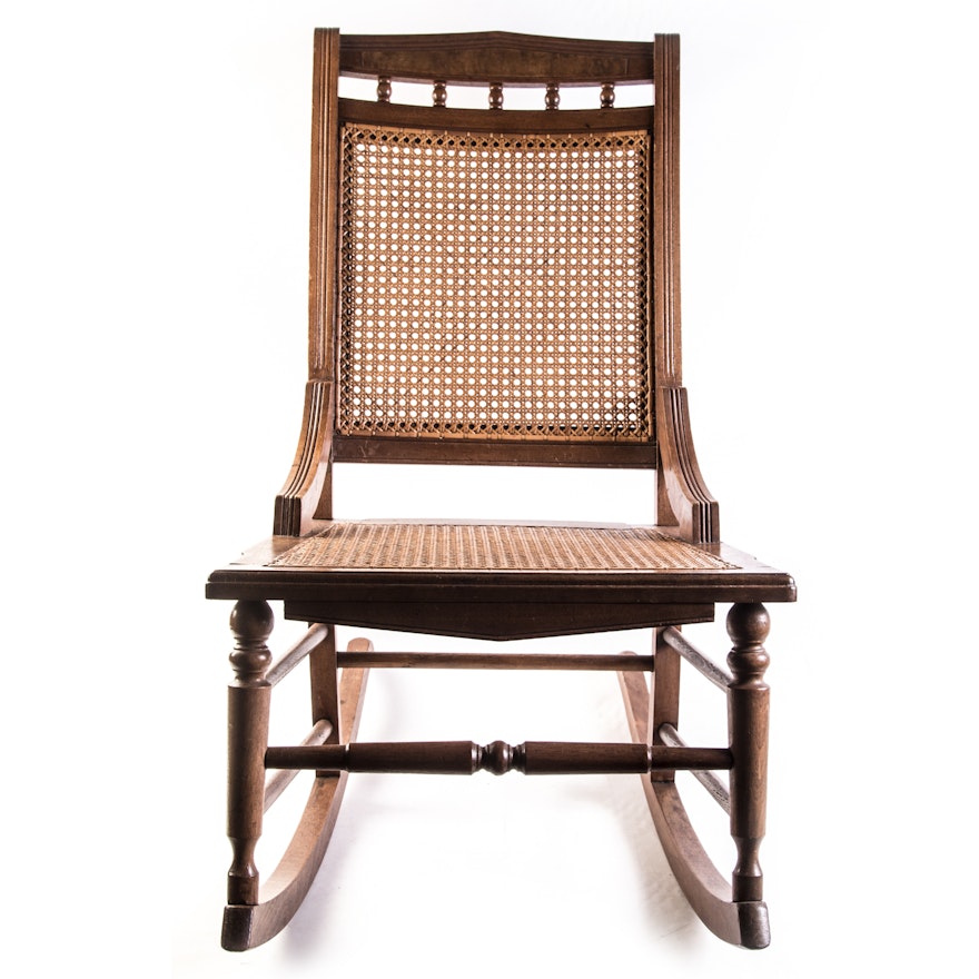 Vintage Walnut Rocking Chair