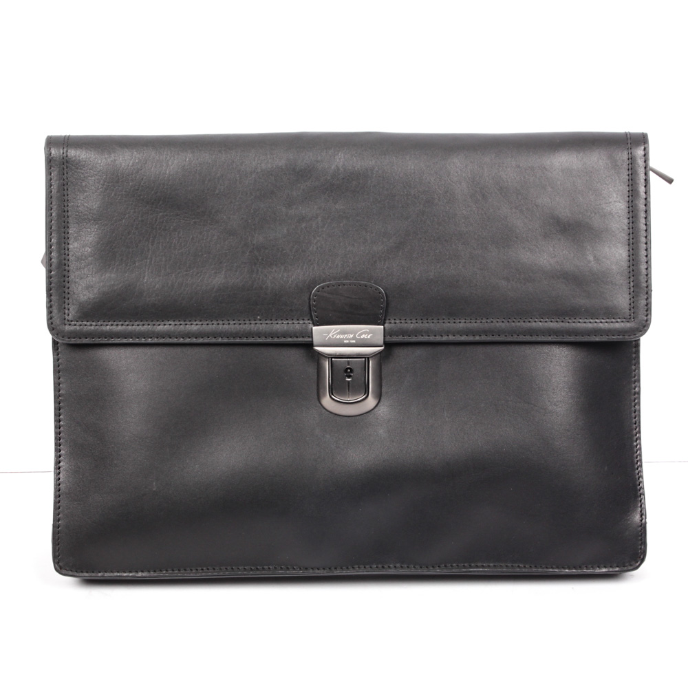 Kenneth Cole Black Leather Attache Case