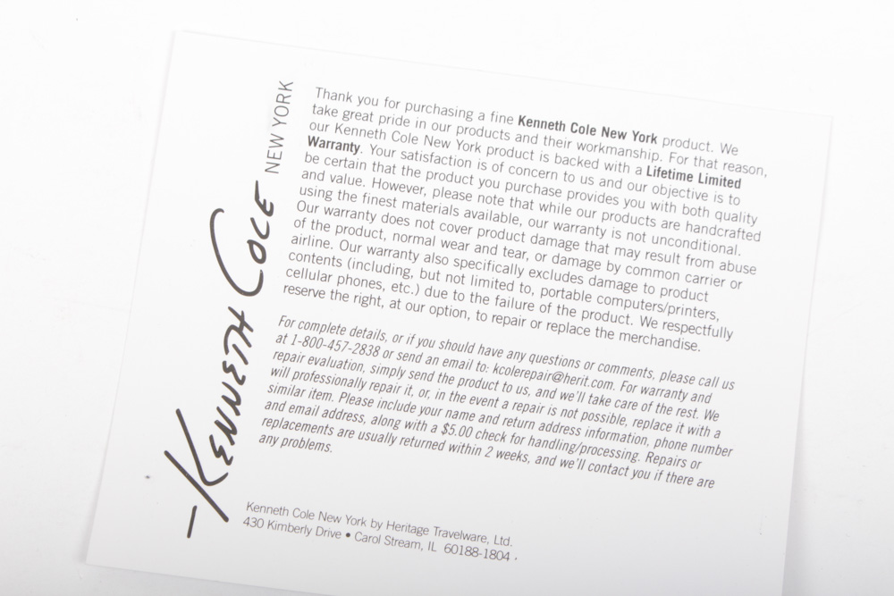 Kenneth Cole Black Leather Attache Case