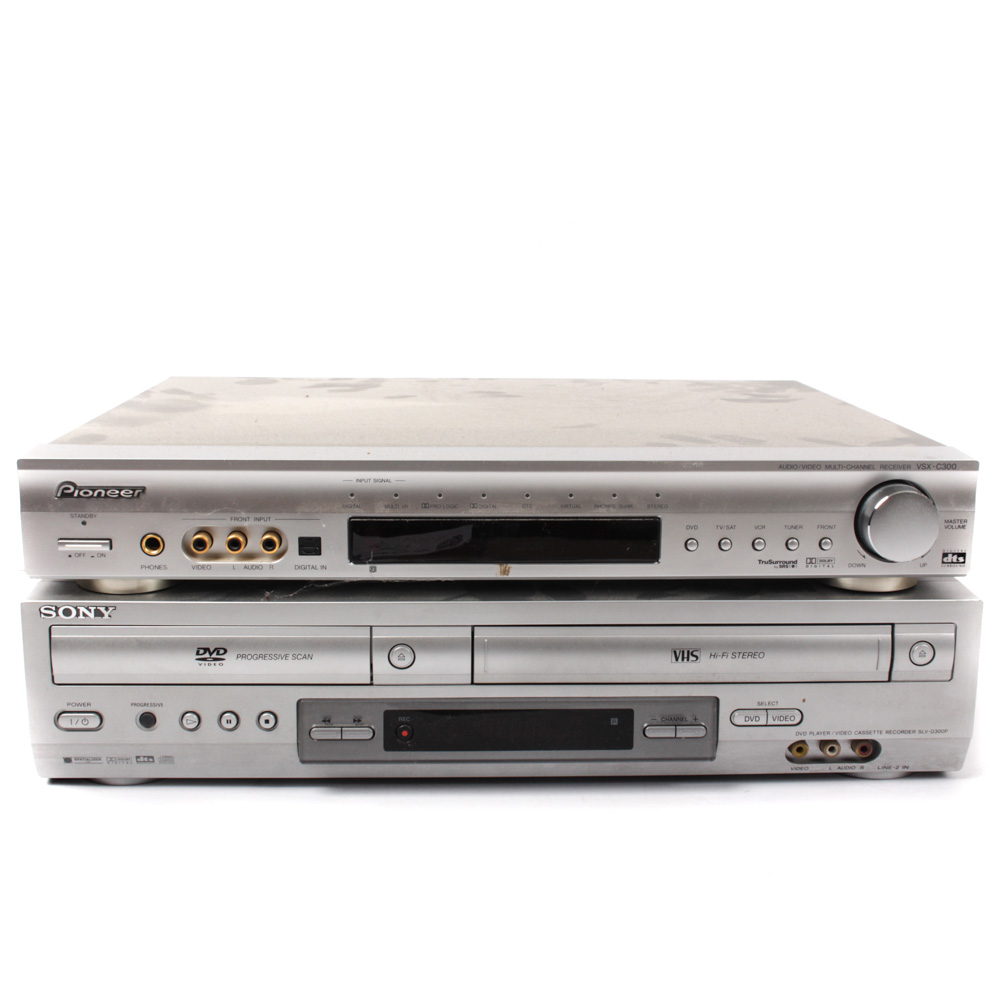 Sony DVD/VHS Player With Pioneer VSX-C300 Receiver