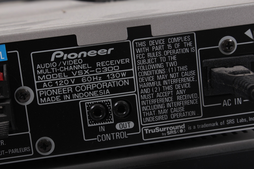 Sony DVD/VHS Player With Pioneer VSX-C300 Receiver