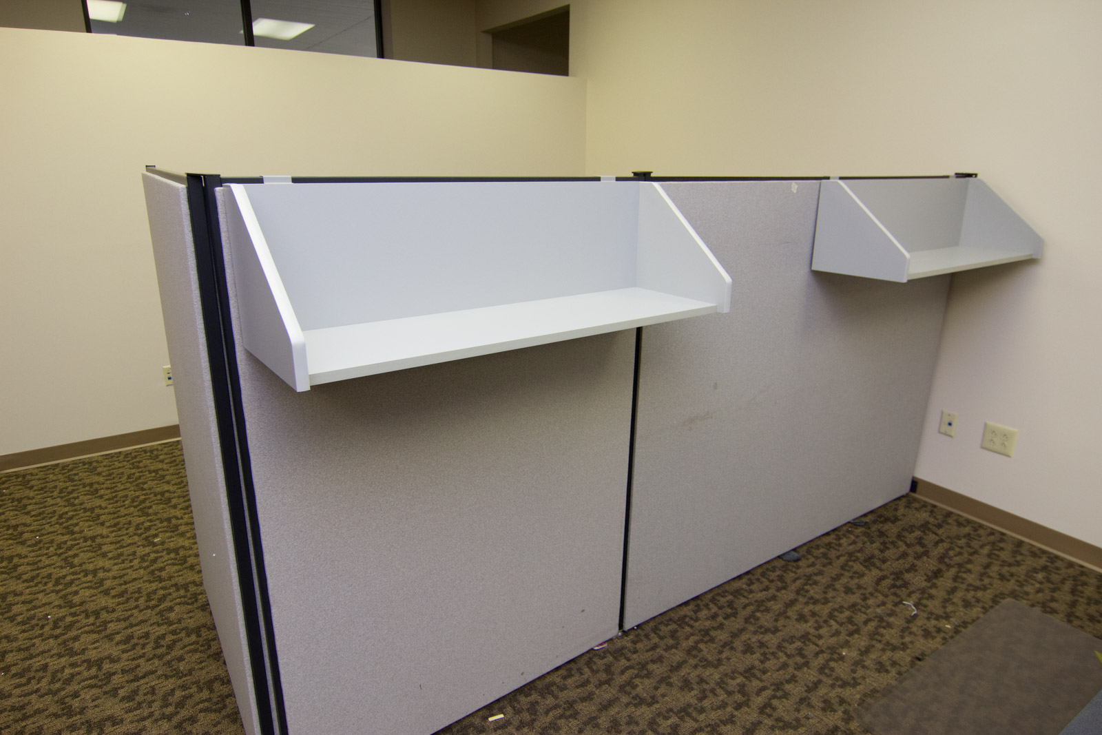 Three Cubicle Wall Panels and Shelves