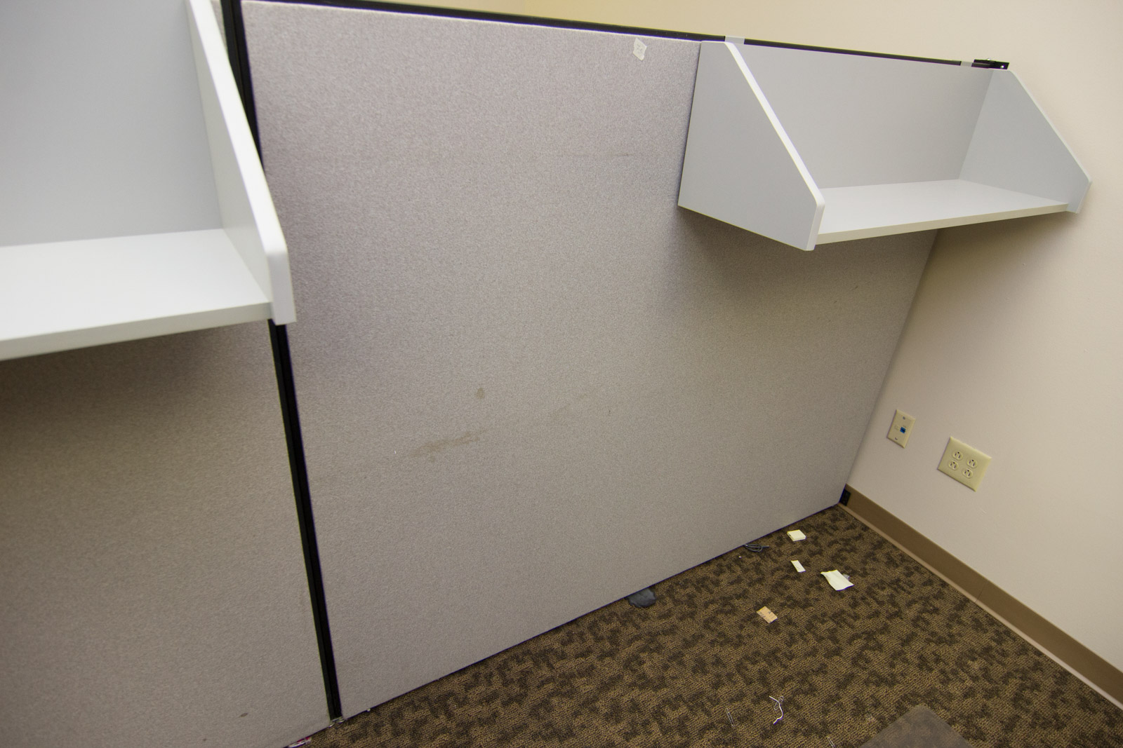 Three Cubicle Wall Panels and Shelves
