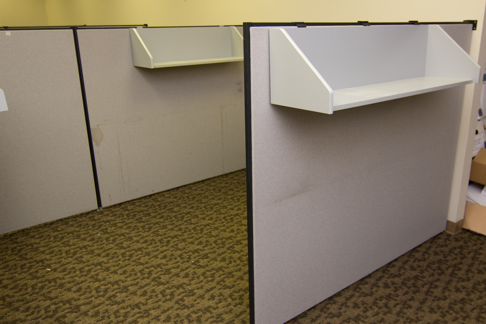 Five Cubicle Wall Panels and Shelving