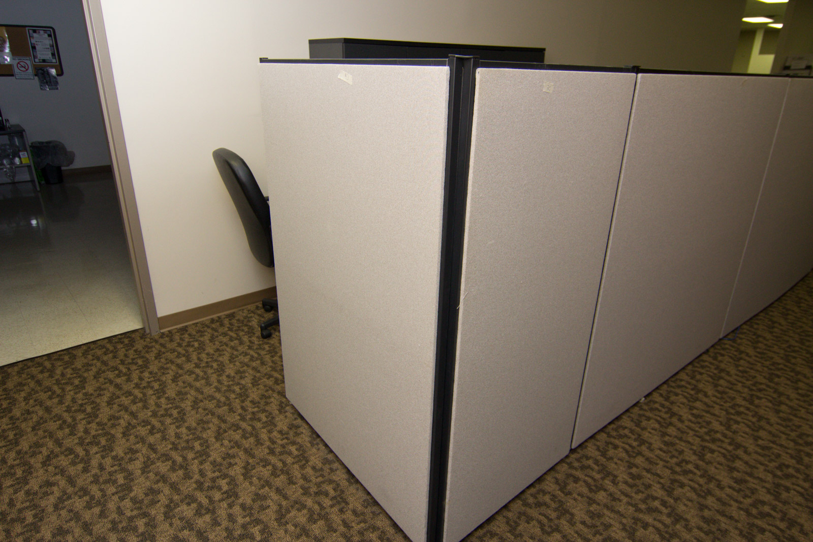 Four Cubicle Wall Panels and Shelves